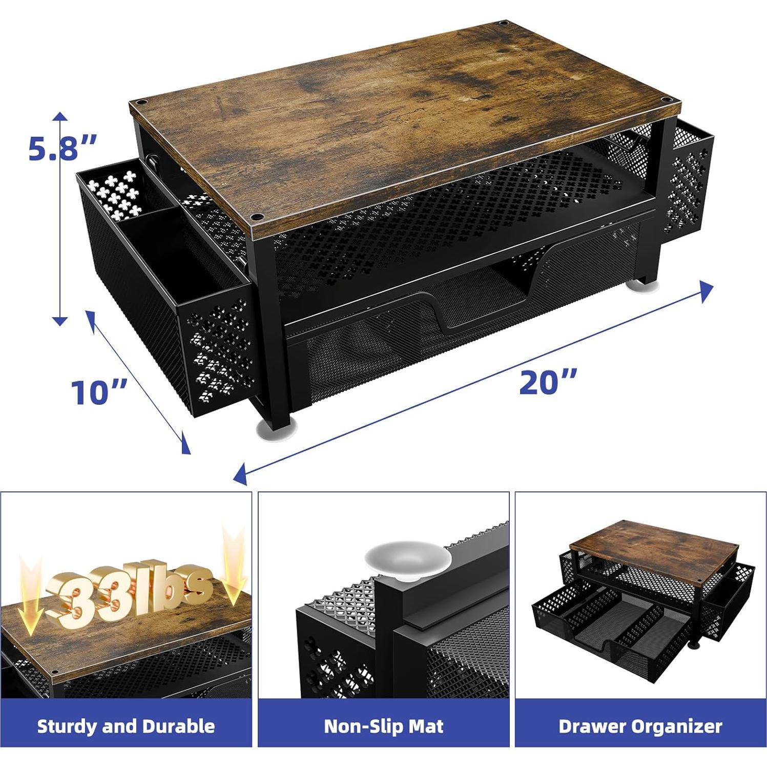 Soporte para Monitor de Madera Simple Trending con Cajón Marrón