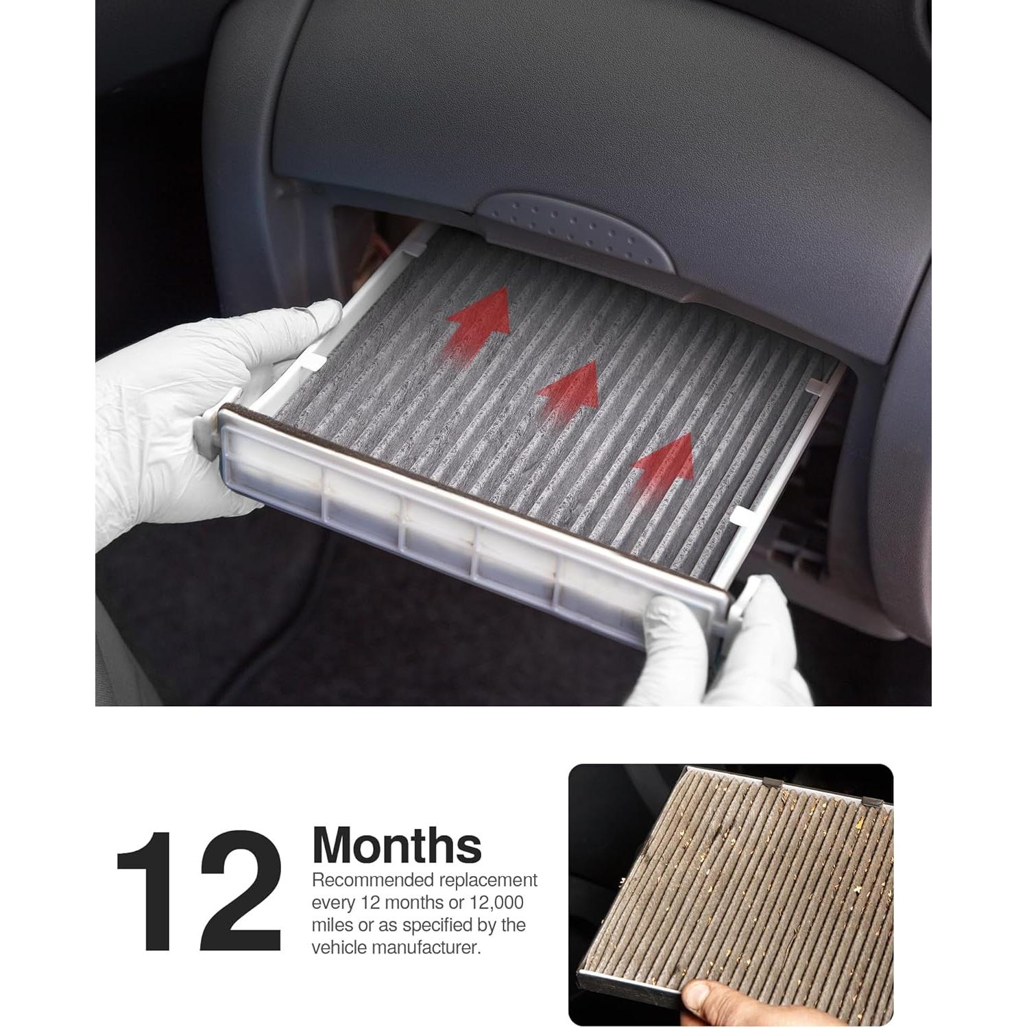 Filtro de Aire de Cabina Puroma TCF285S Compatible Toyota 3 pcs