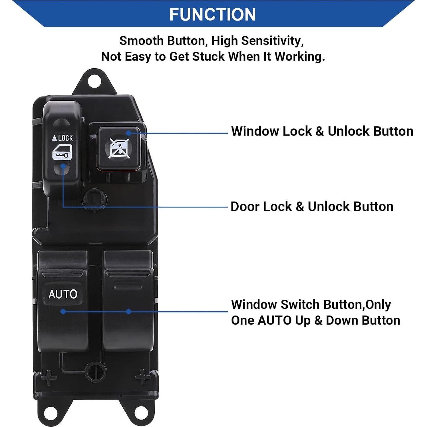 Interruptor Ventana Eléctrica Obaee Toyota 2000-2011 12V