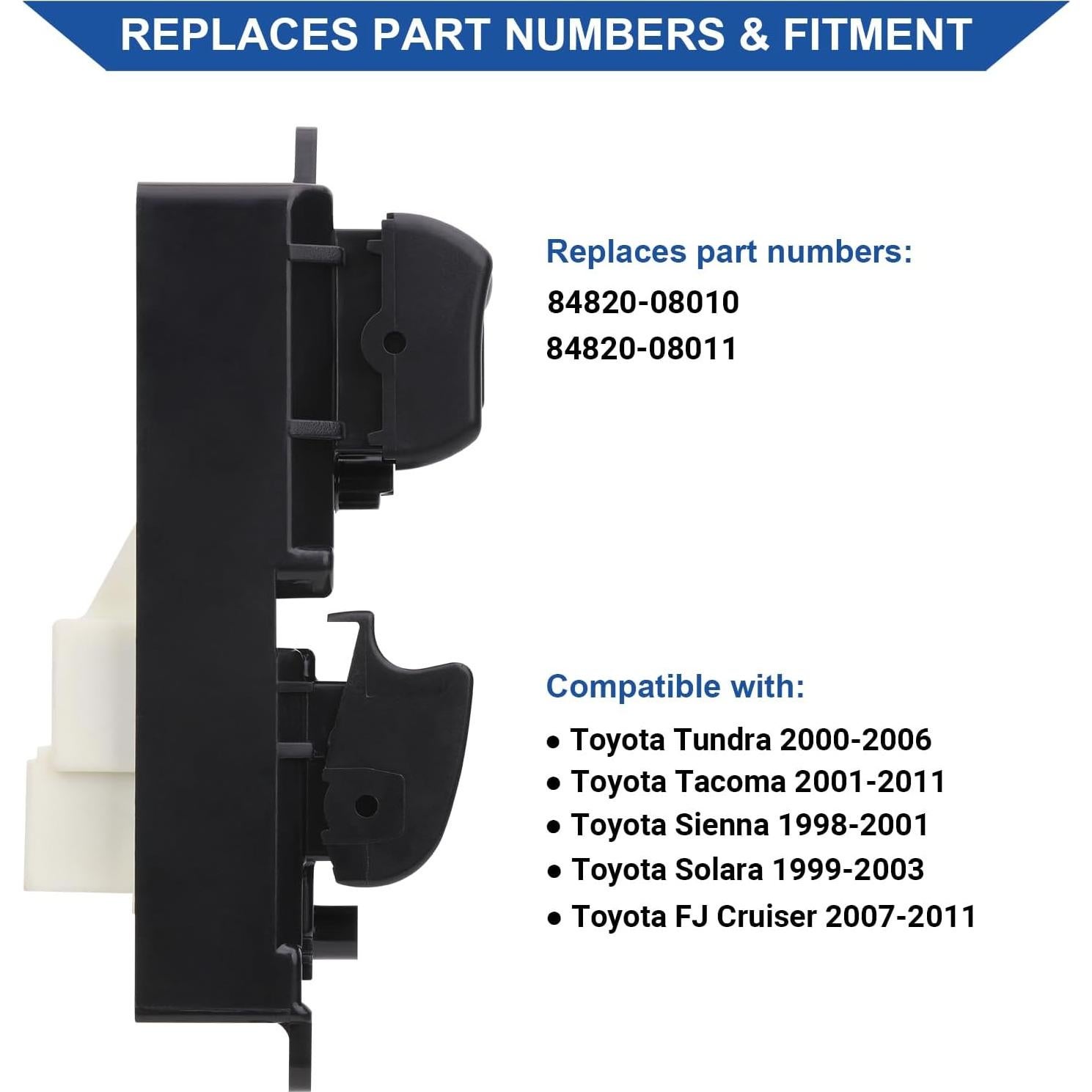 Interruptor Ventana Eléctrica Obaee Toyota 2000-2011 12V