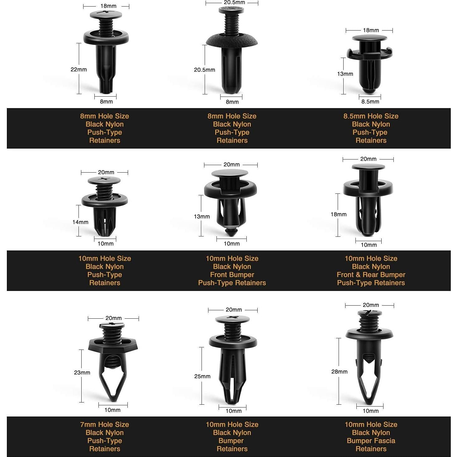 GOOACC 190 Pcs Clips de Retención Automotriz + Removedor
