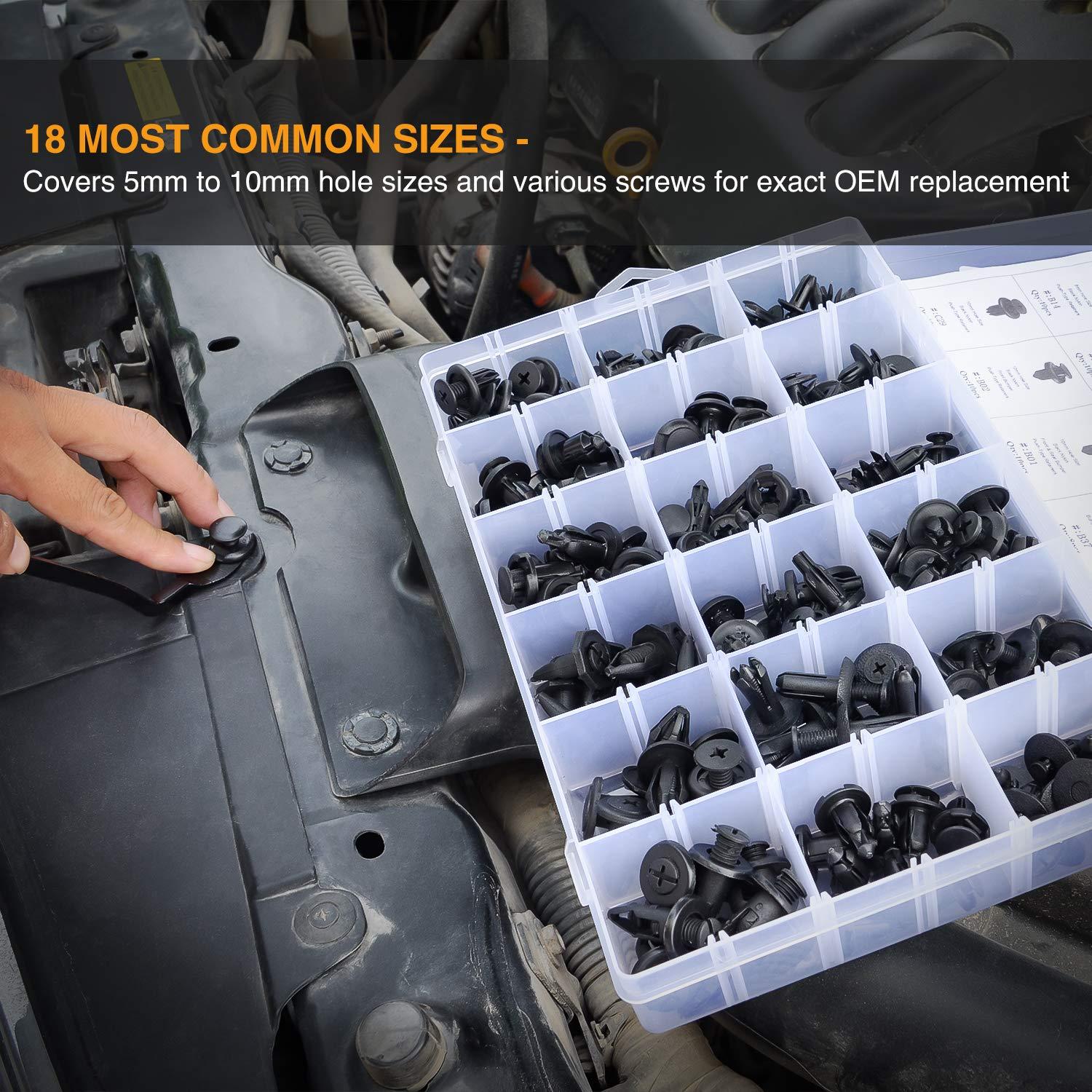 GOOACC 190 Pcs Clips de Retención Automotriz + Removedor