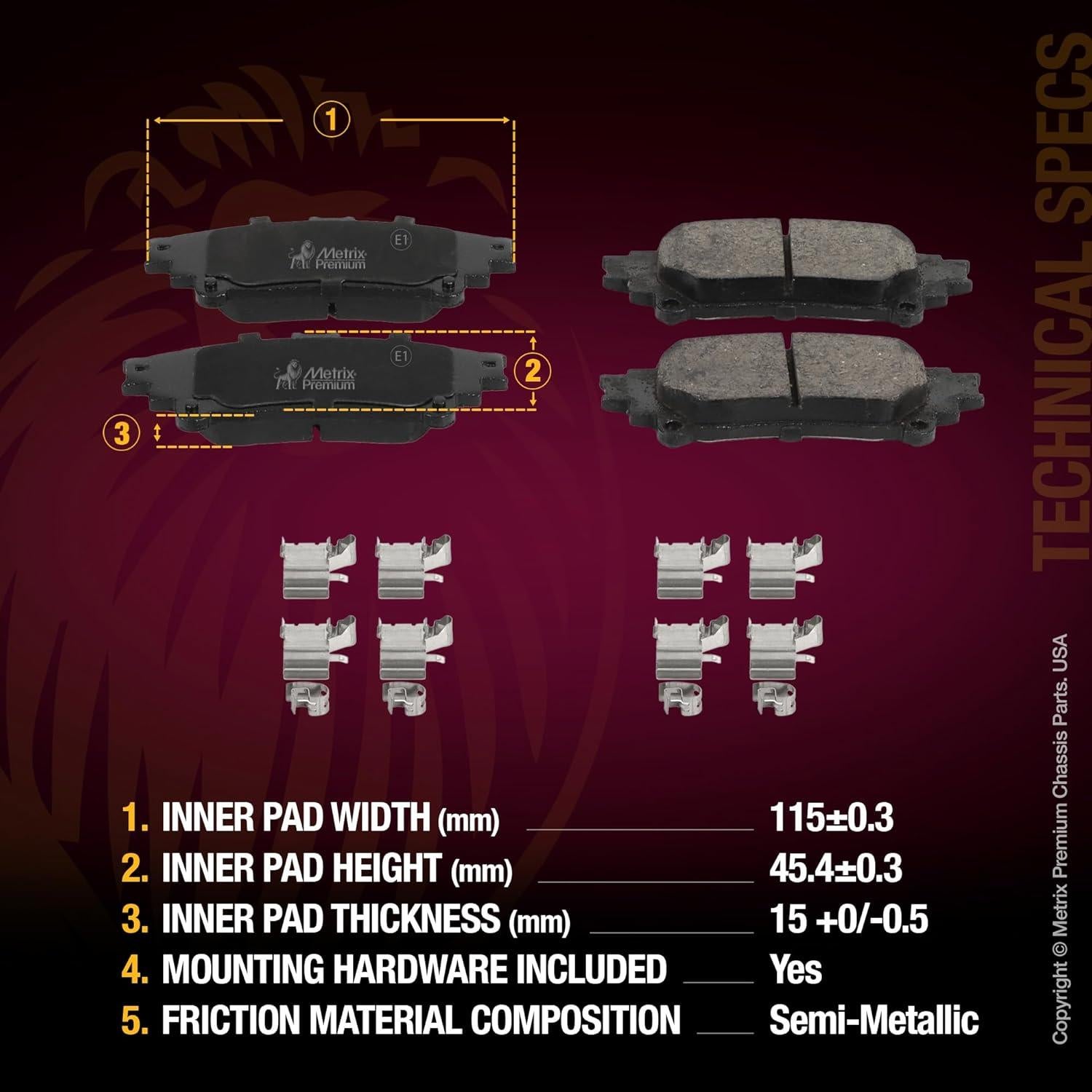 Kit de Freno de Disco Metrix para Toyota y Lexus - Trasero
