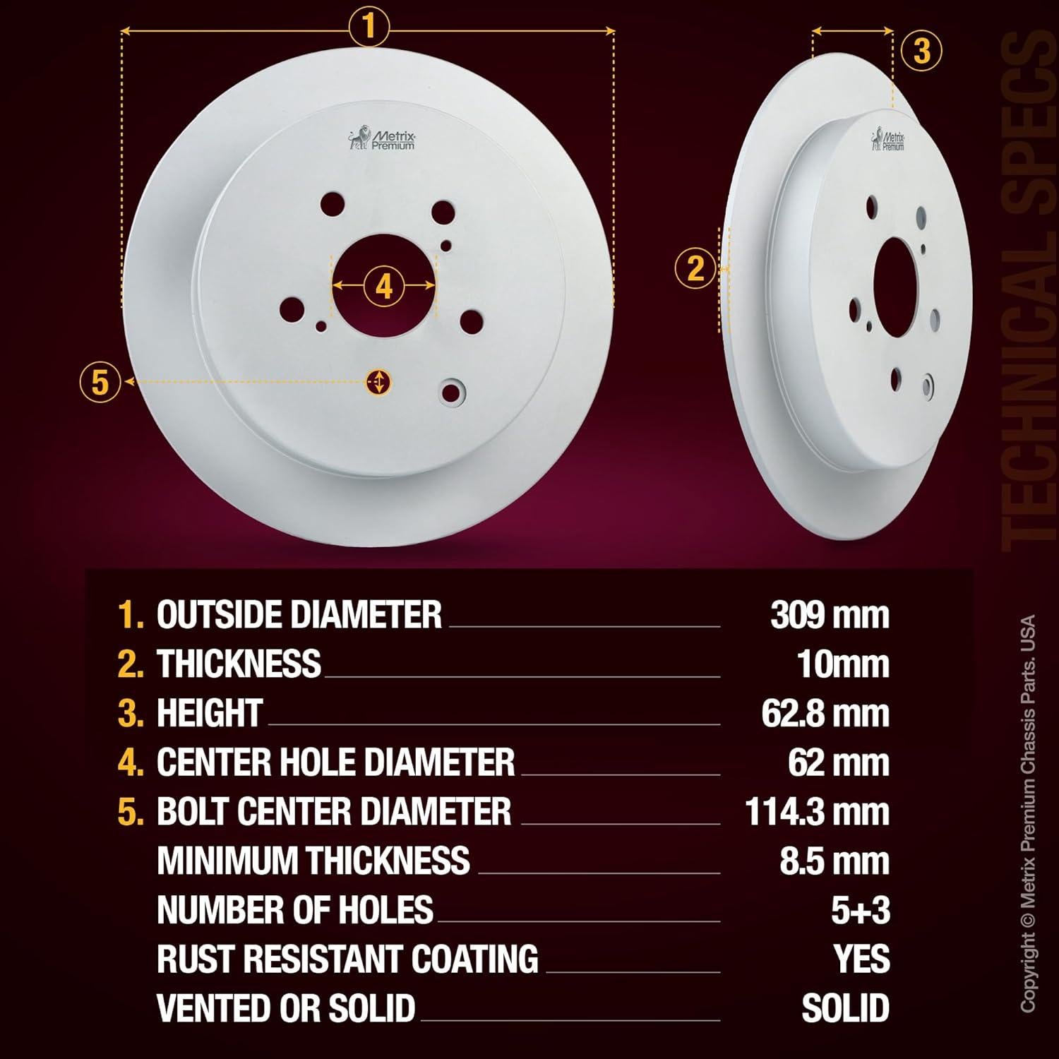 Kit de Freno de Disco Metrix para Toyota y Lexus - Trasero