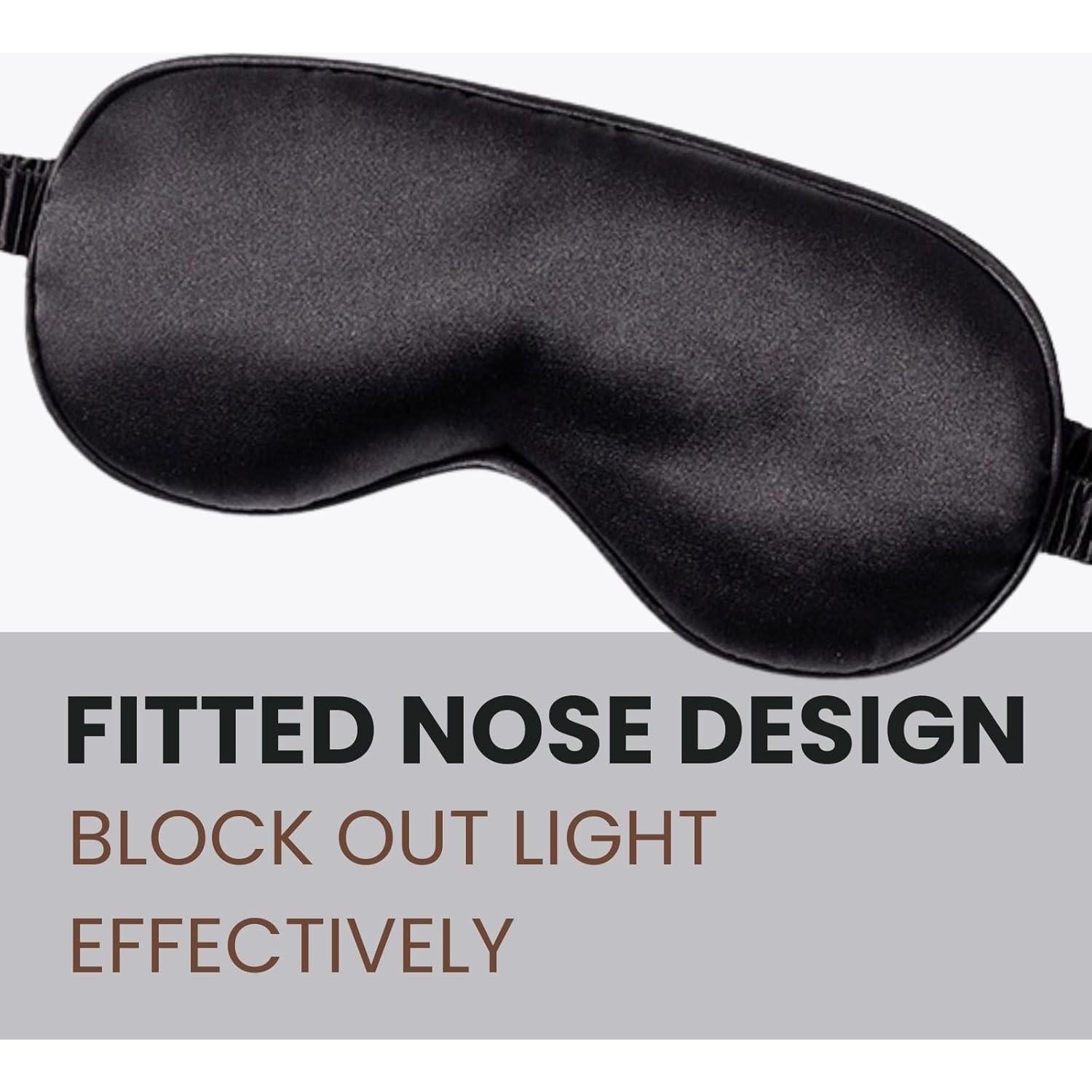 Máscara de Sueño de Satén LCBD Negra con Tapones y Bolsa