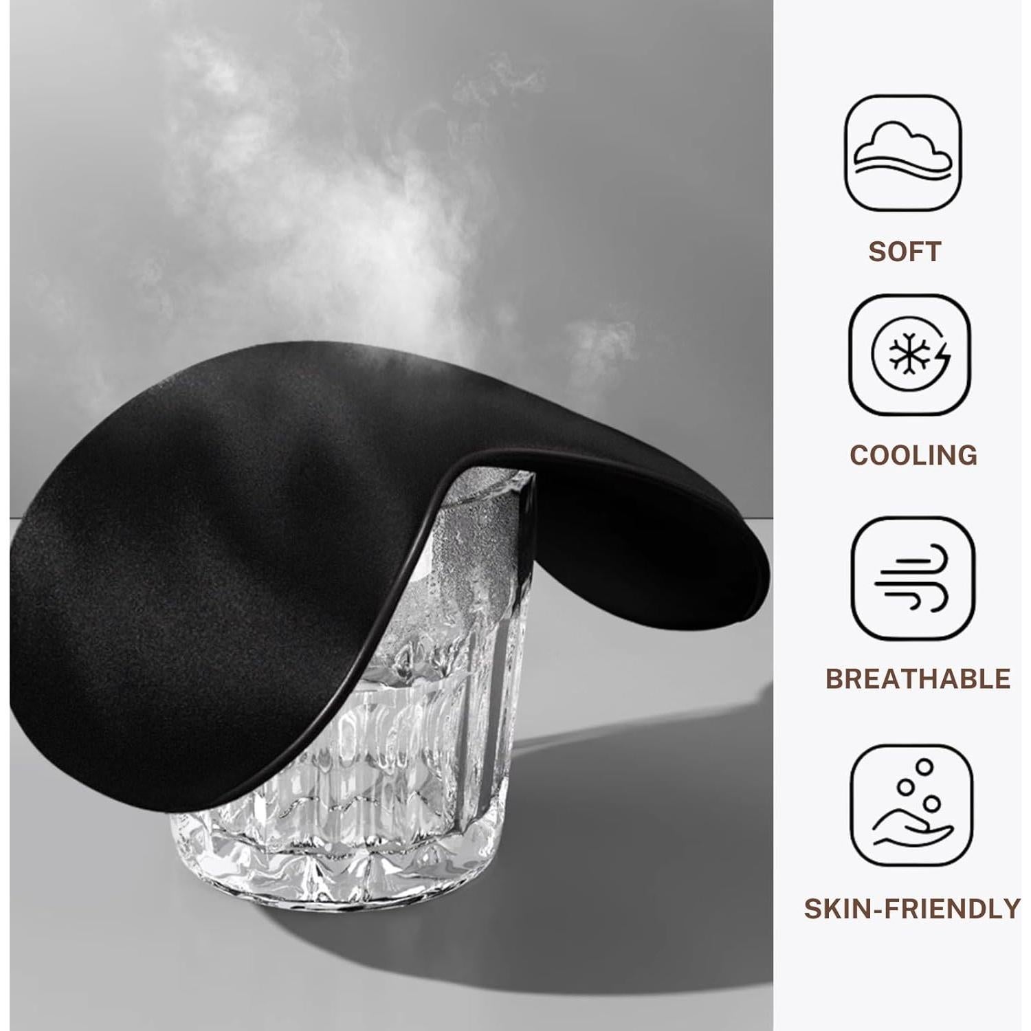 Máscara de Sueño de Satén LCBD Negra con Tapones y Bolsa