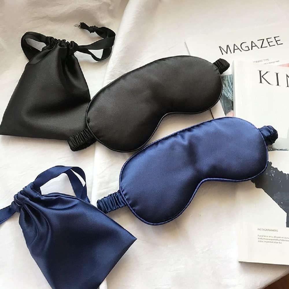 Máscara de Sueño de Satén LCBD Negra con Tapones y Bolsa