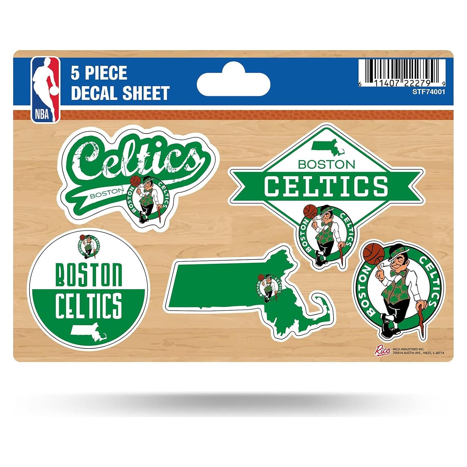 Calcomanías Boston Celtics Rico Industries 5 Piezas