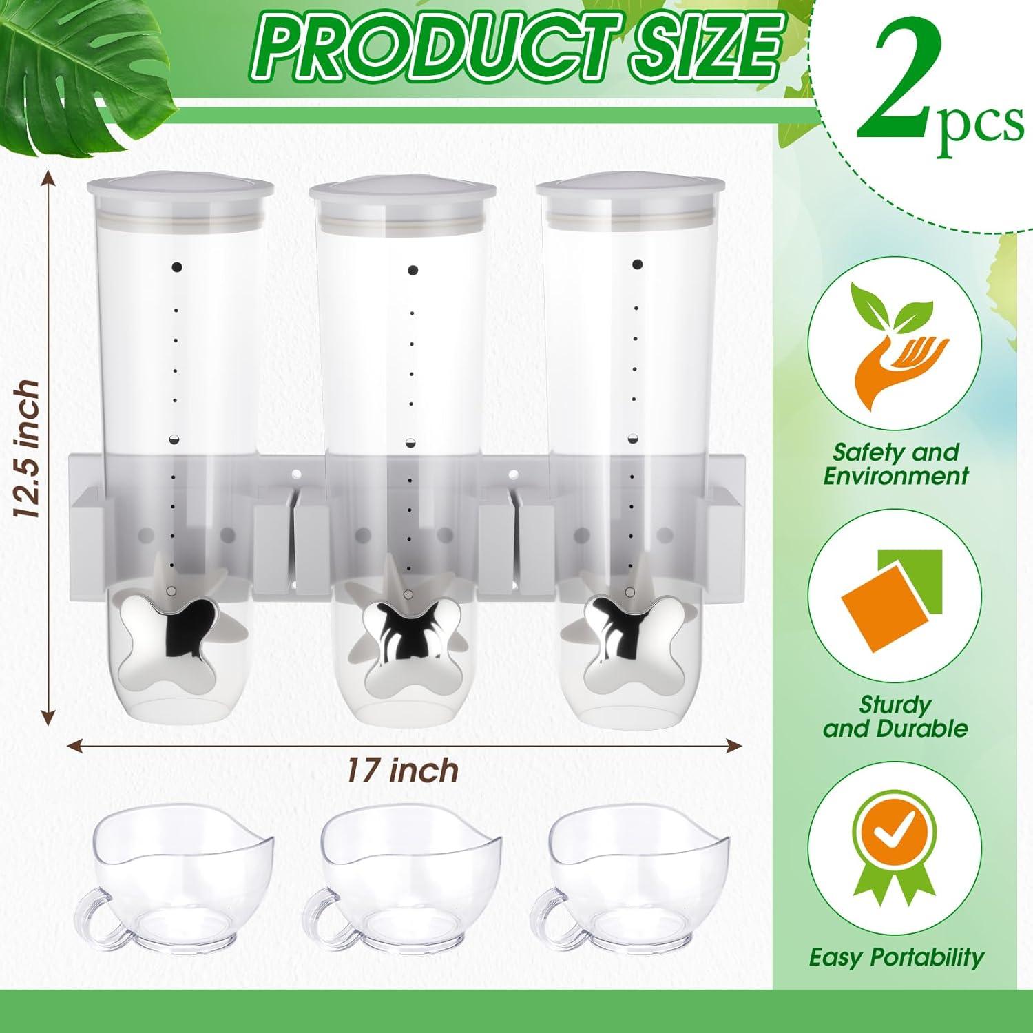 Dispensador de Cereal Montado en Pared Nitial 2 Piezas 4.5L