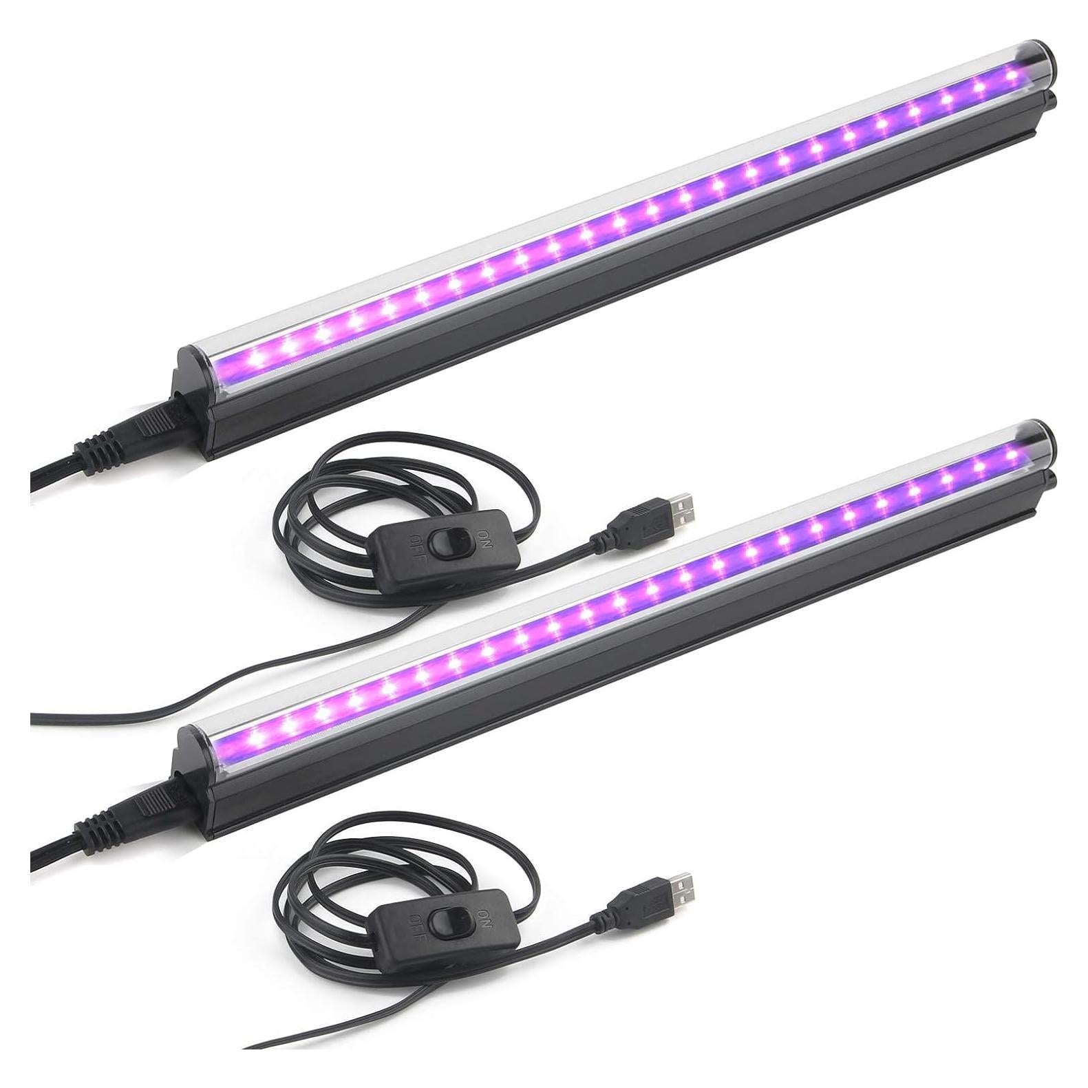 Barra de Luz Negra LED GREENIC 10W 30cm USB 2 Piezas