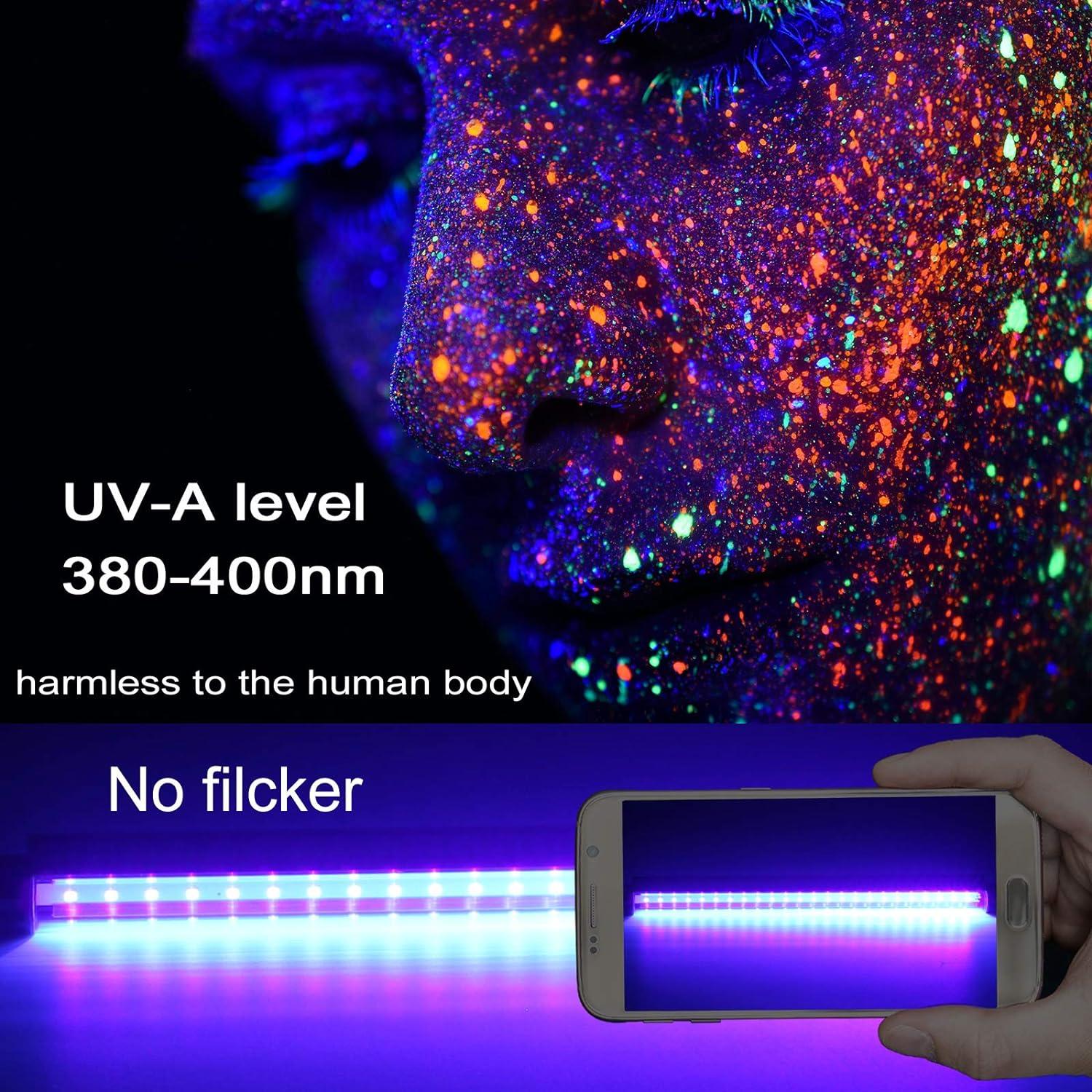 Barra de Luz Negra LED GREENIC 10W 30cm USB 2 Piezas