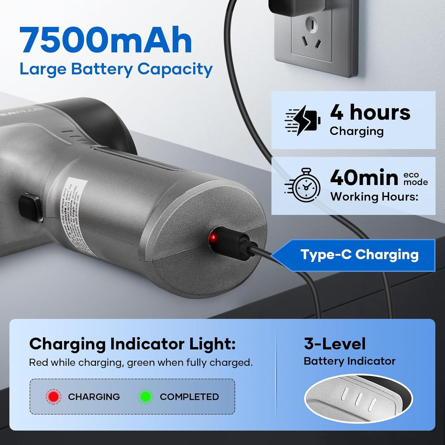 Aspiradora de Coche SakerPlus HL137 3 en 1 Inalámbrica 15000Pa