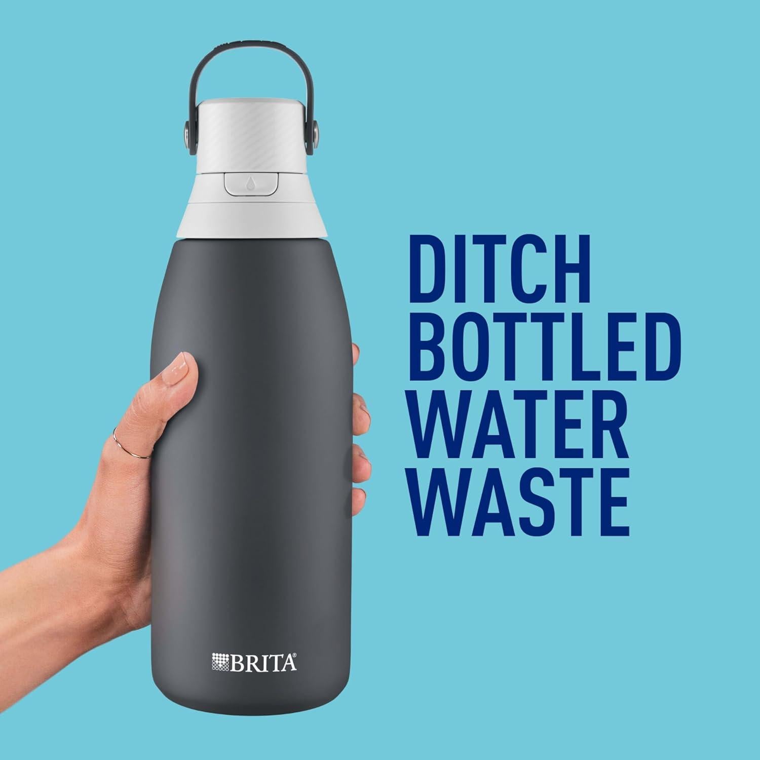 Botella Filtrante Brita de Acero Inoxidable 32 oz Aislada