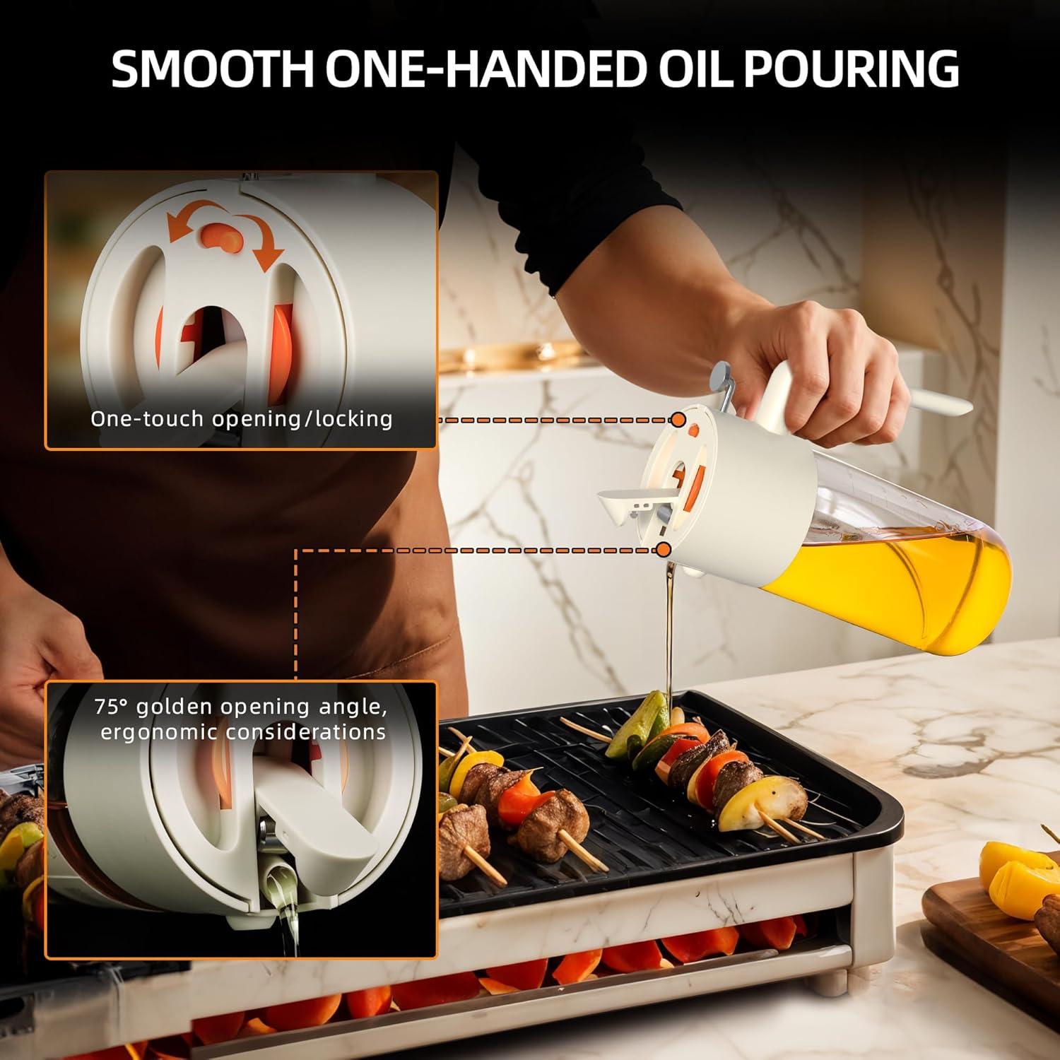 Rociador de Aceite de Oliva Costop 500ml Blanco 2 en 1