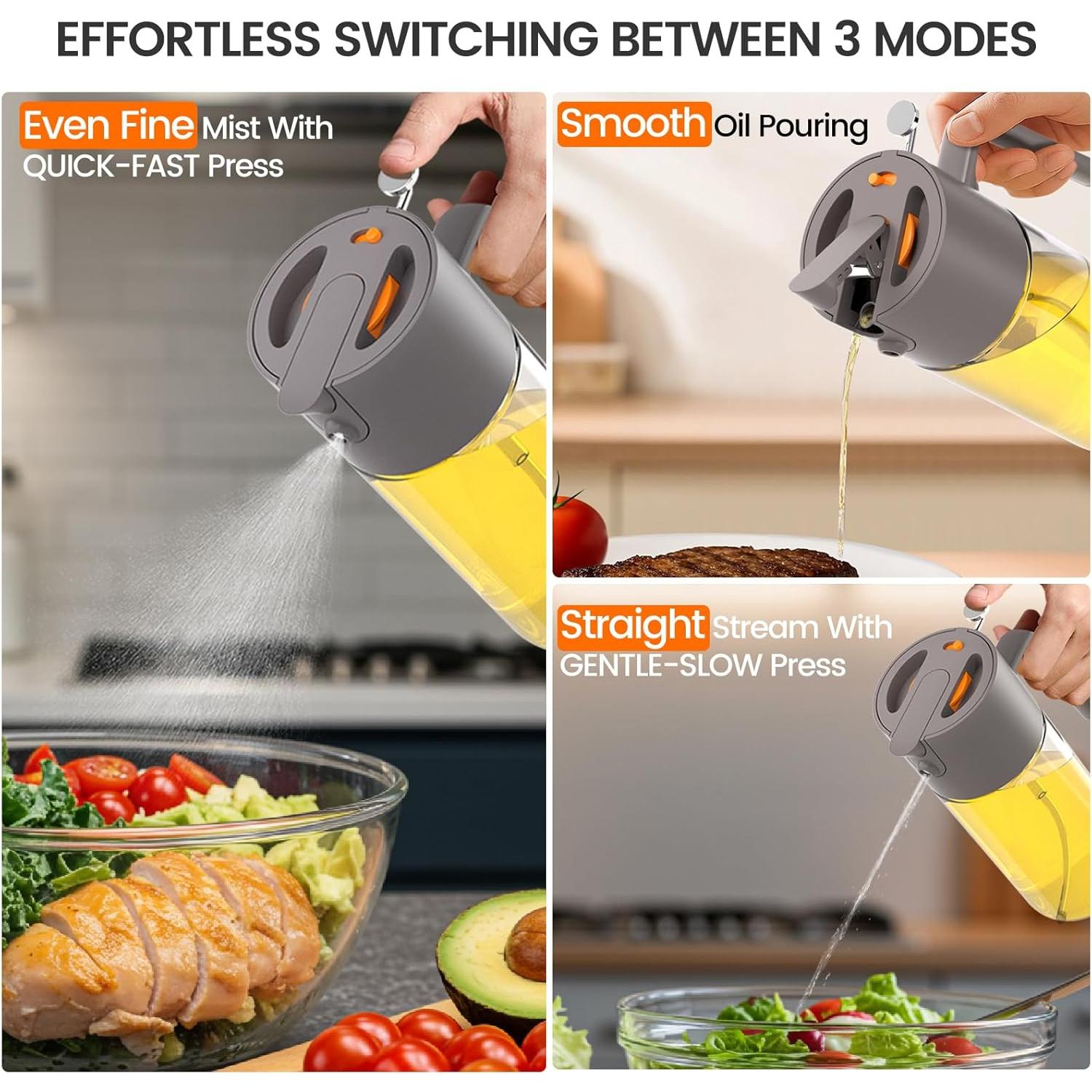 Rociador de Aceite de Oliva Costop 500ml, Botella de Vidrio 2 en 1