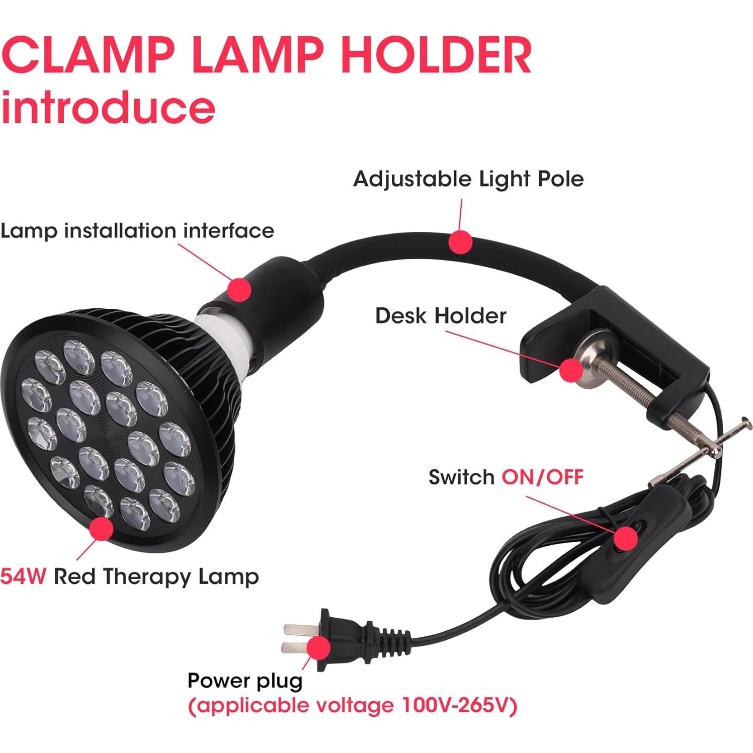 Lámpara de Terapia de Luz DMMBMFC 54W 18 LED Soporte Ajustable