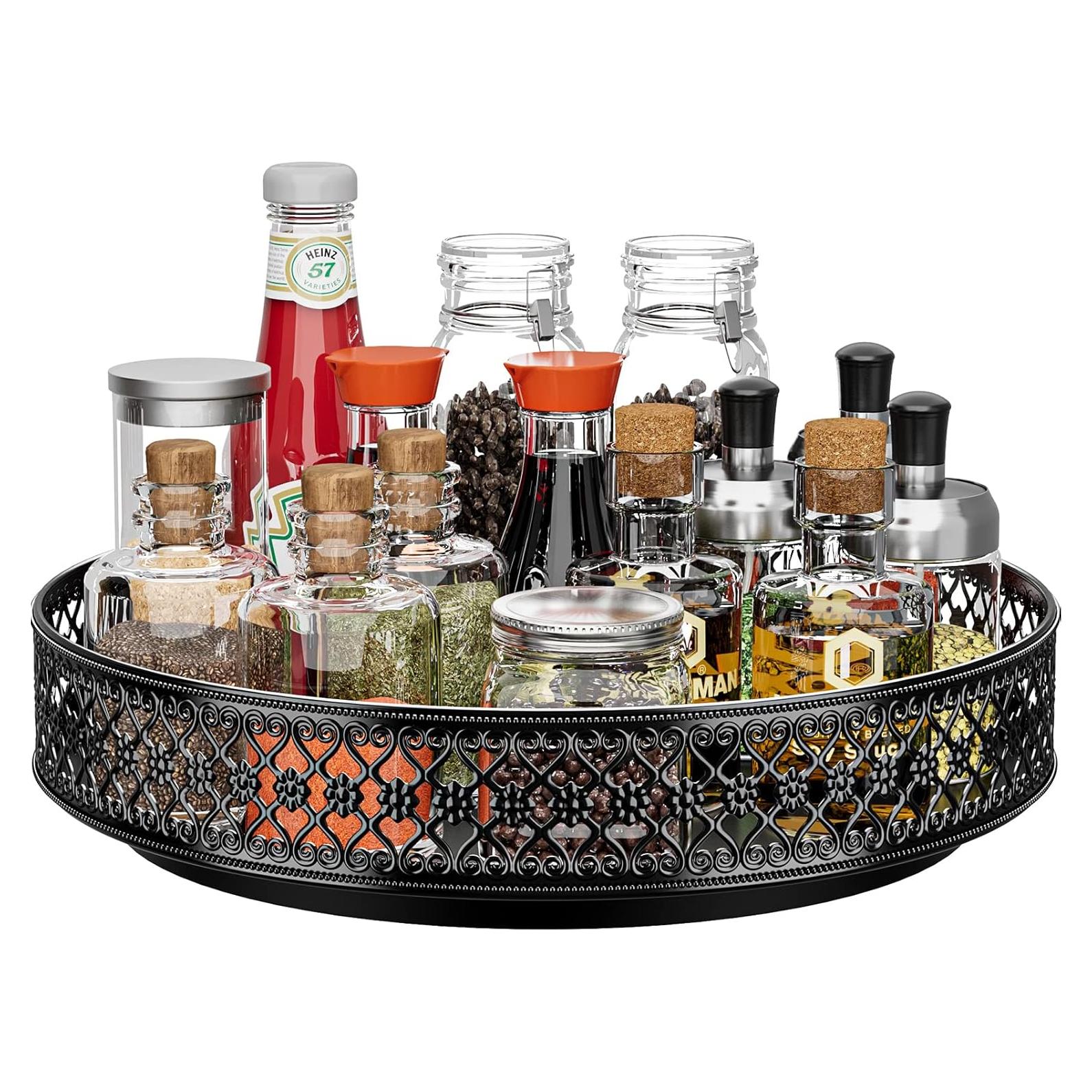 Organizador Giratorio Ovicar Lazy Susan 28 cm Metal Negro