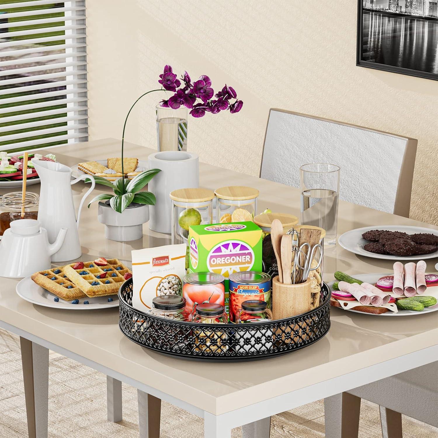 Organizador Giratorio Ovicar Lazy Susan 28 cm Metal Negro