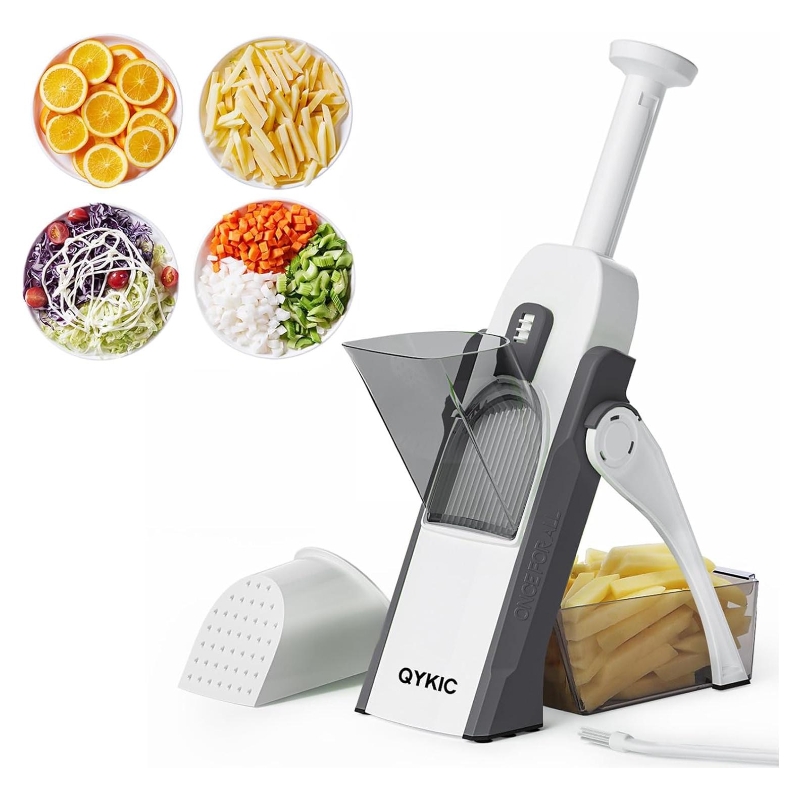 Rebanadora Mandolina QYKIC 6 en 1, Cortador de Verduras Ajustable