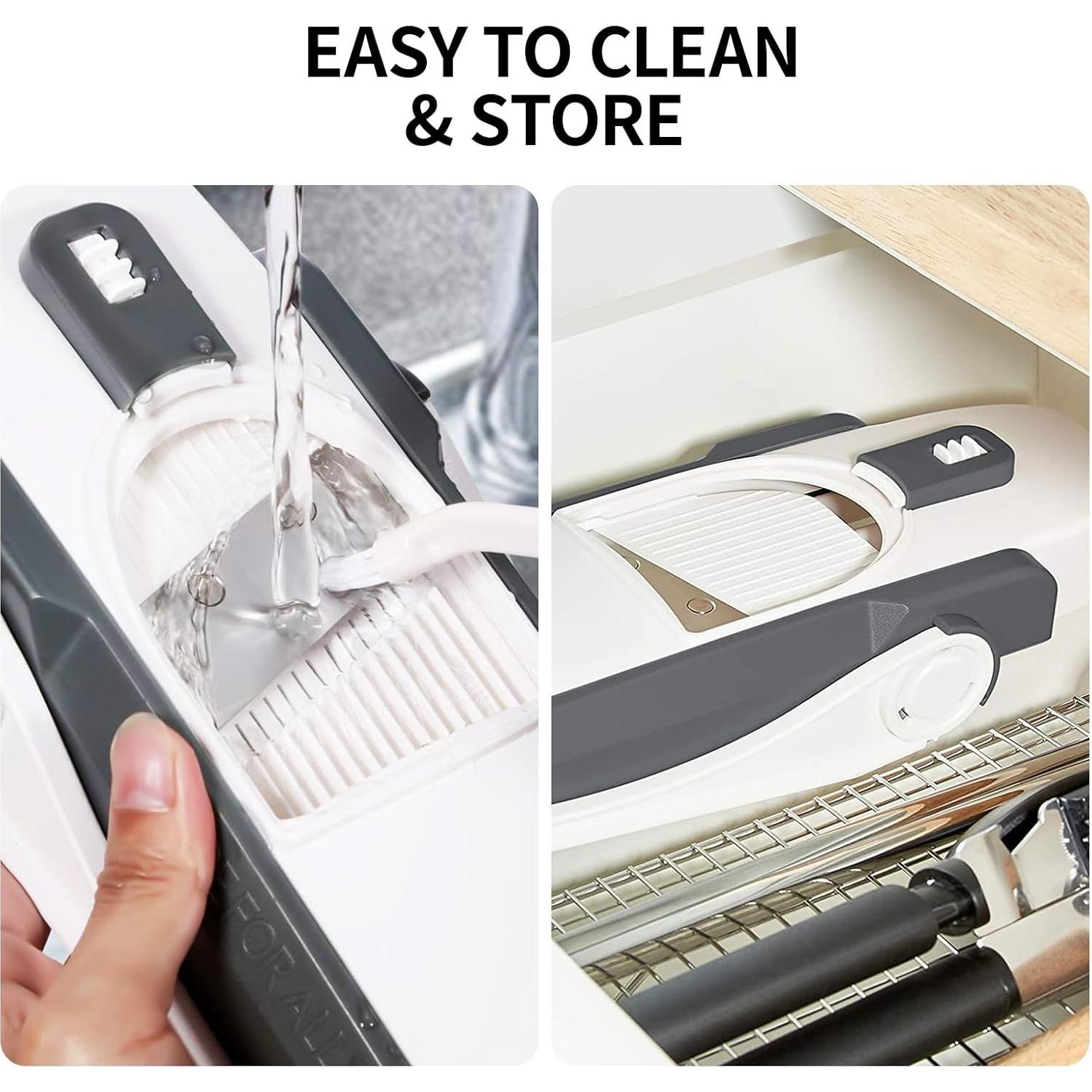 Rebanadora Mandolina QYKIC 6 en 1, Cortador de Verduras Ajustable