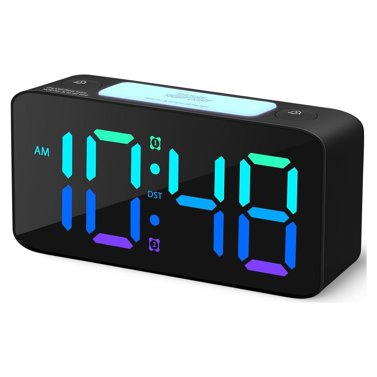 Reloj Despertador Digital Cadmos RGB con Alarma Ruidosa