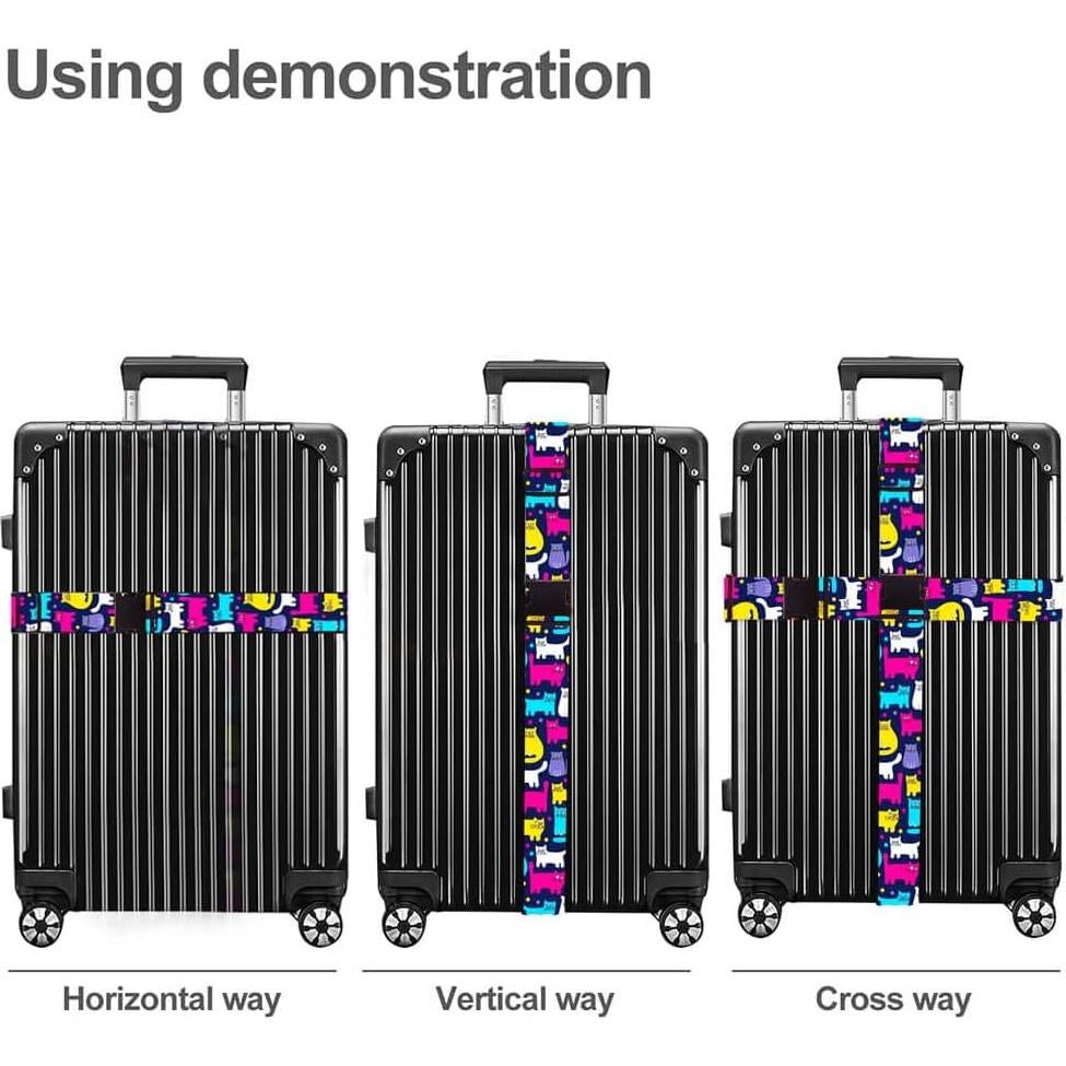 Correas para Equipaje XiOiOiX Ajustables 4 Piezas Nylon TSA