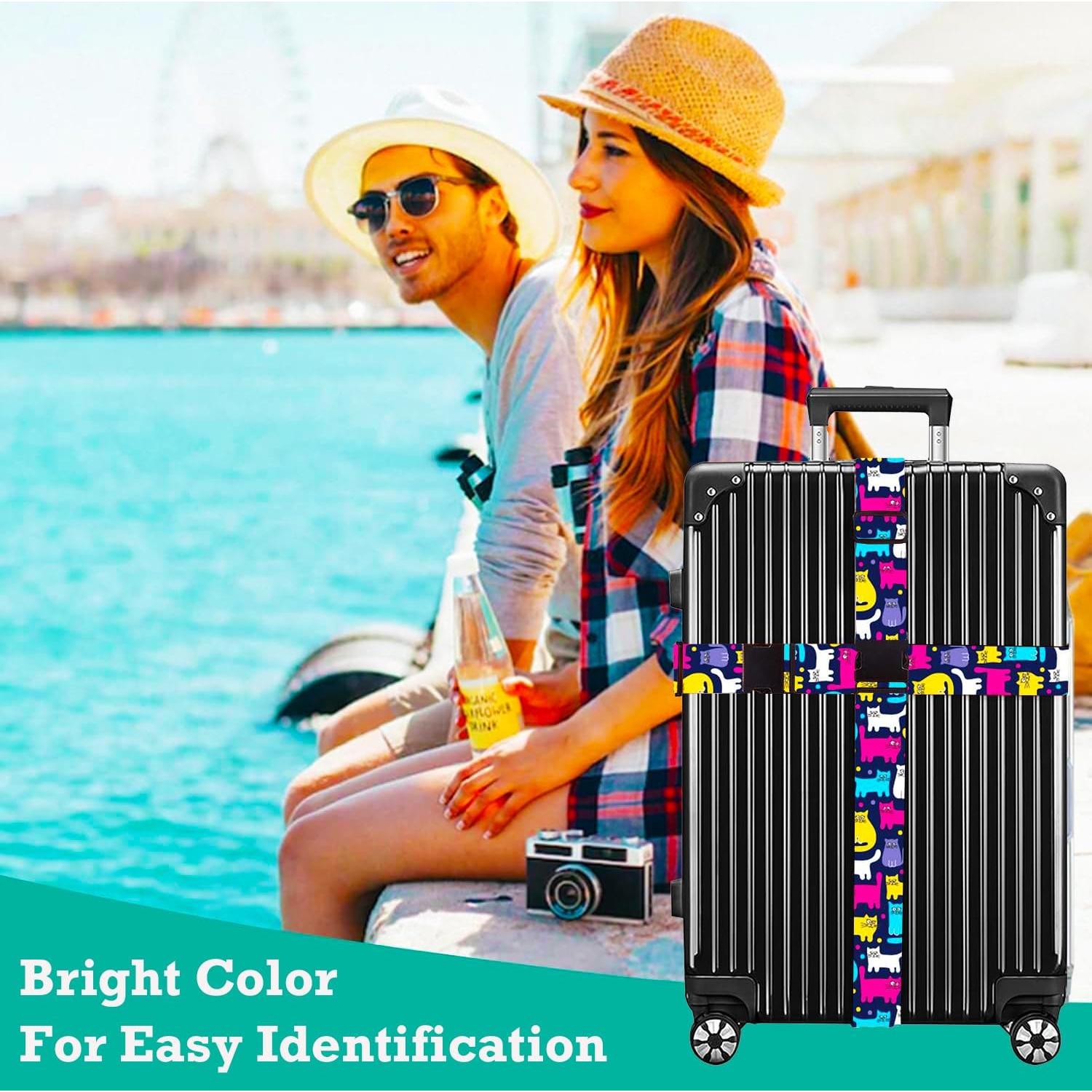 Correas para Equipaje XiOiOiX Ajustables 4 Piezas Nylon TSA