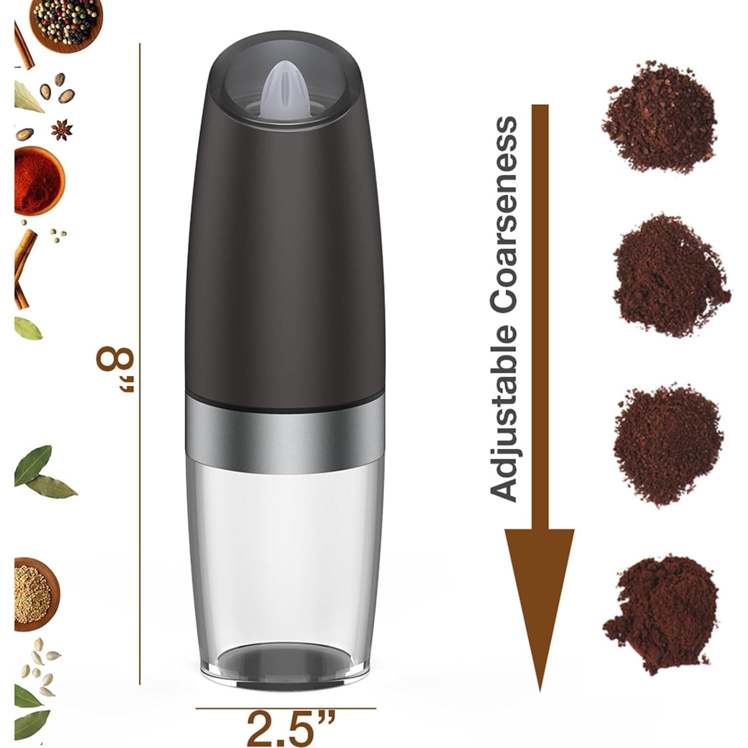 Juego de Molinillos Eléctricos de Sal y Pimienta JOBKIM& 2 Paquete