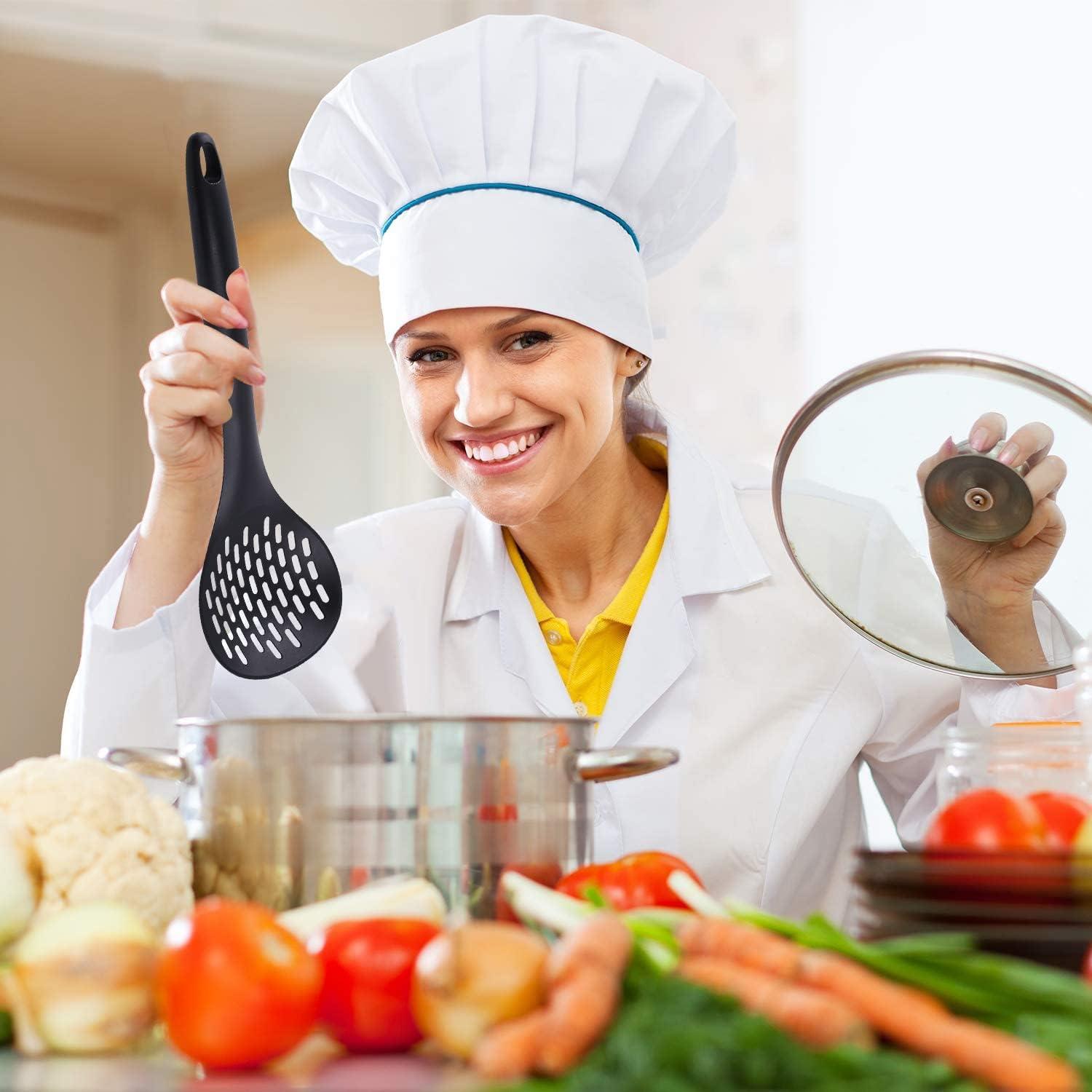 Set de Cucharas Ranuradas TENTA Cocina - Acero Inoxidable y Nylon