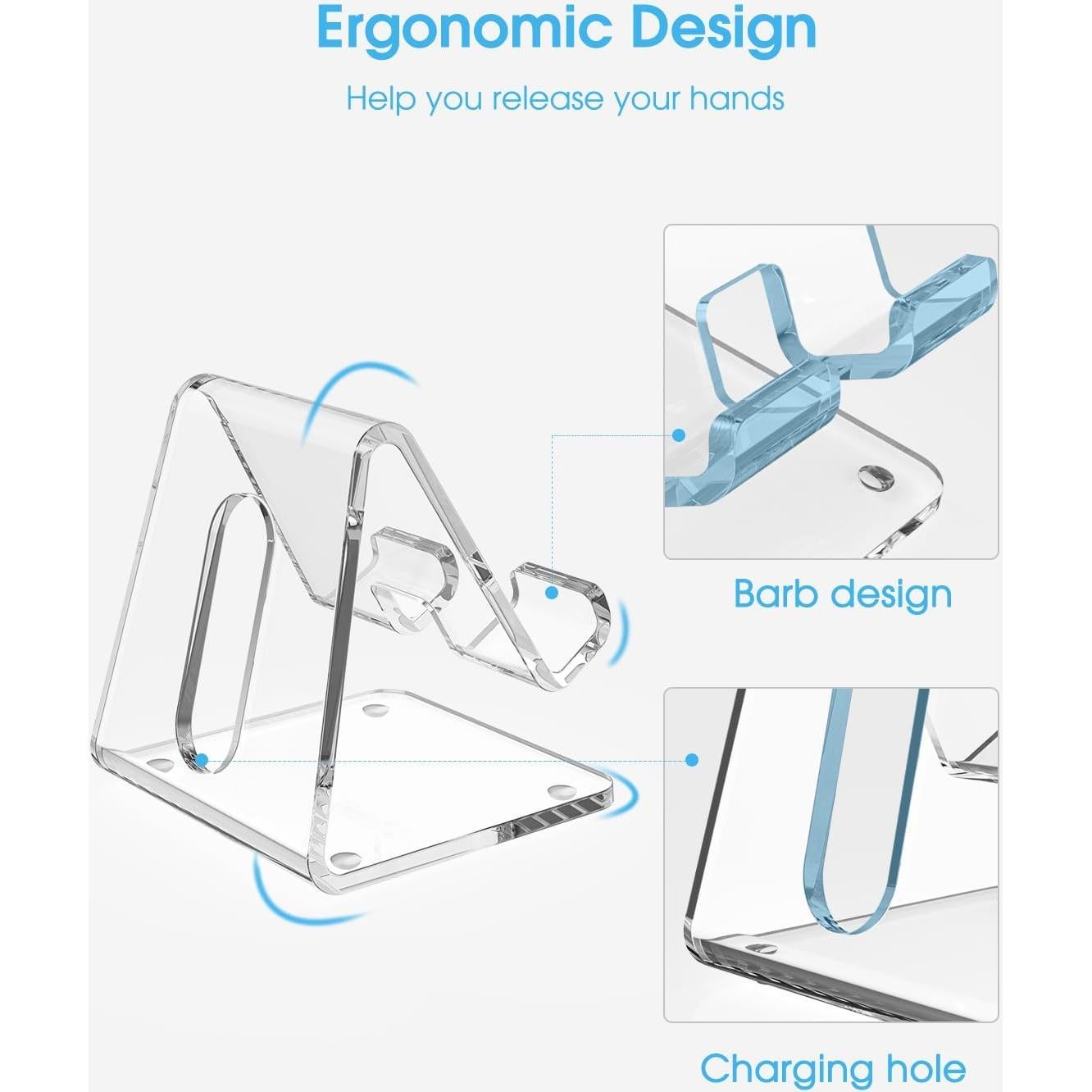 Soporte de Teléfono Celular Acrílico KTRIO para Escritorio - Universal