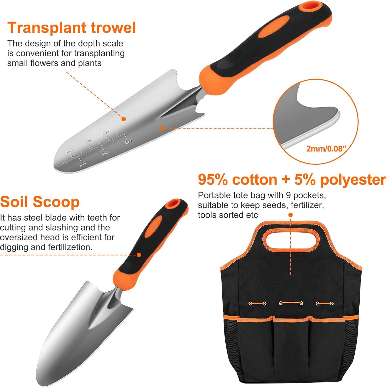 Juego de Herramientas de Jardinería CHRYZTAL 7 en 1 Acero Inoxidable