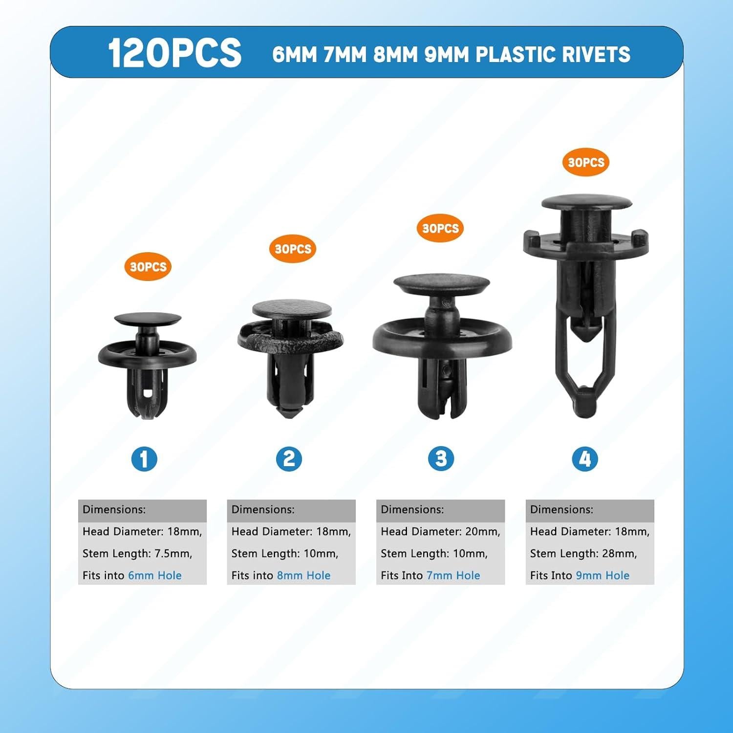 Xislet 120 Remaches Plásticos para Toyota y Lexus