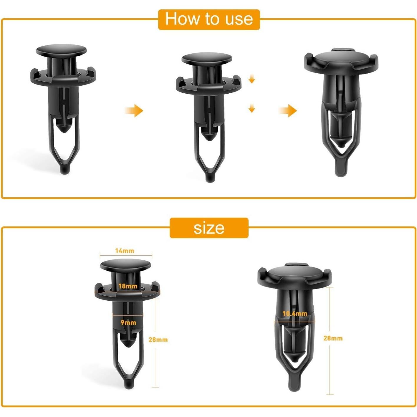 Clips de Remache Nylon GOOACC 100PCS para Toyota 9mm