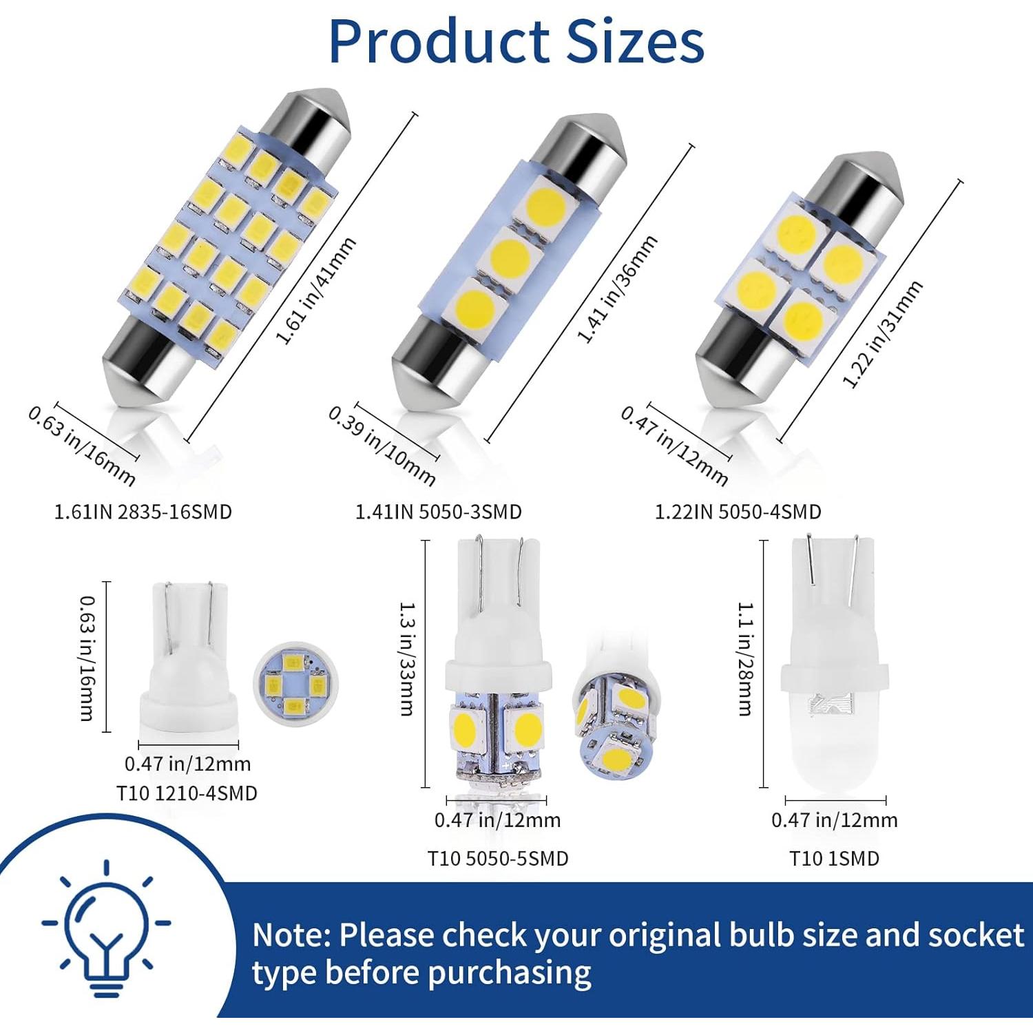 Kit de 42 Bombillas LED Interiores de Coche Zakolak 12V