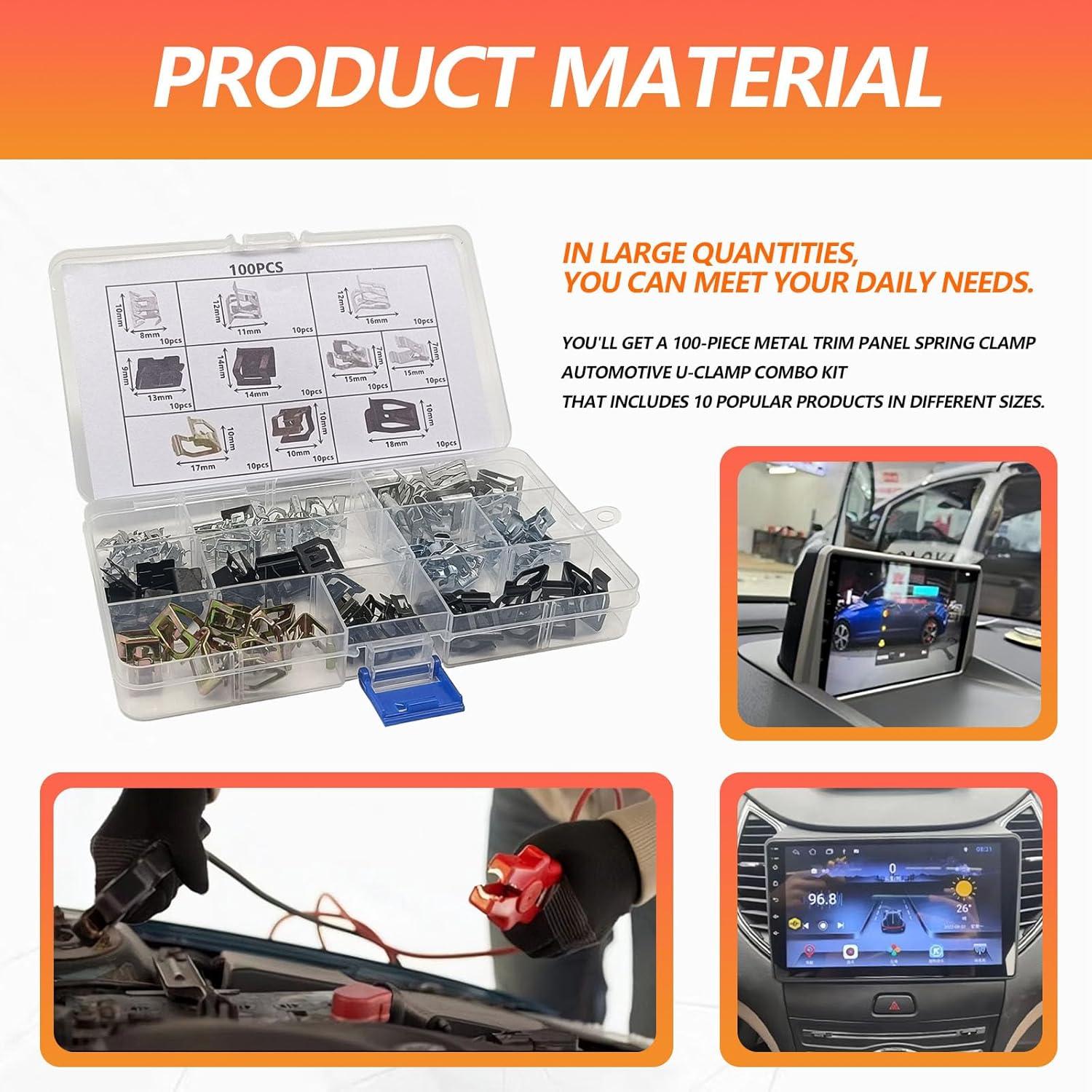 100 Clips U de Metal para Panel de Recorte VW Audi BSAMZO