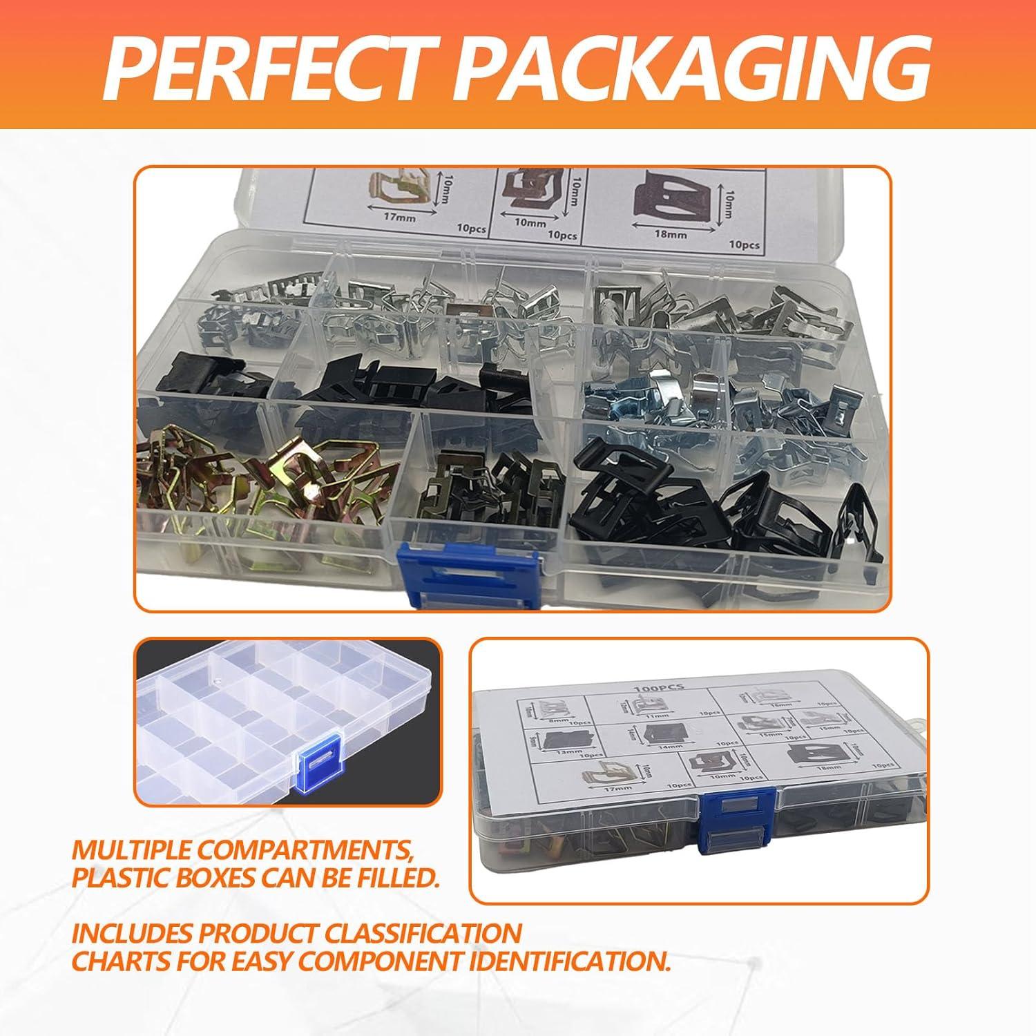 100 Clips U de Metal para Panel de Recorte VW Audi BSAMZO