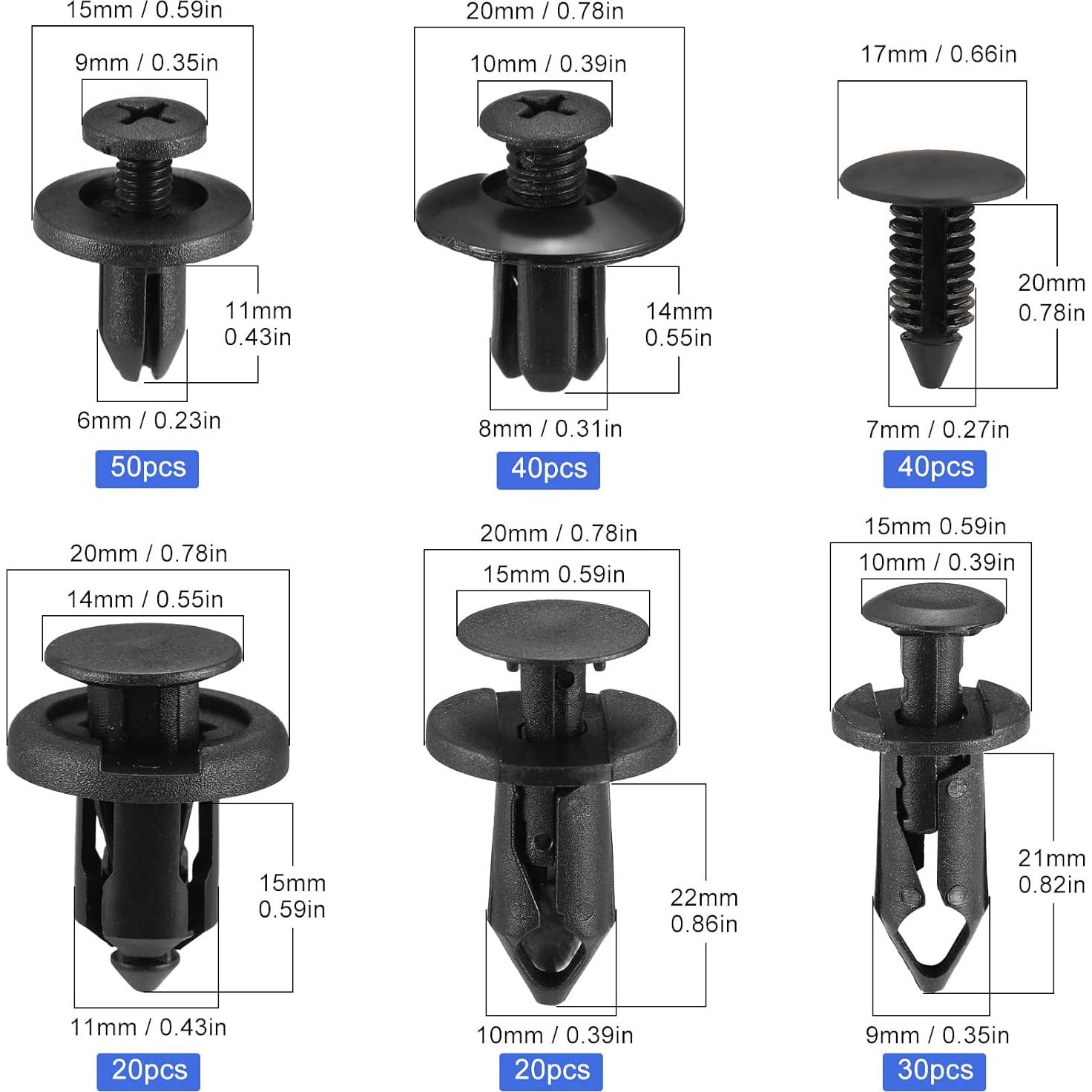 265 Piezas Clips de Retención Uolor para Automóviles
