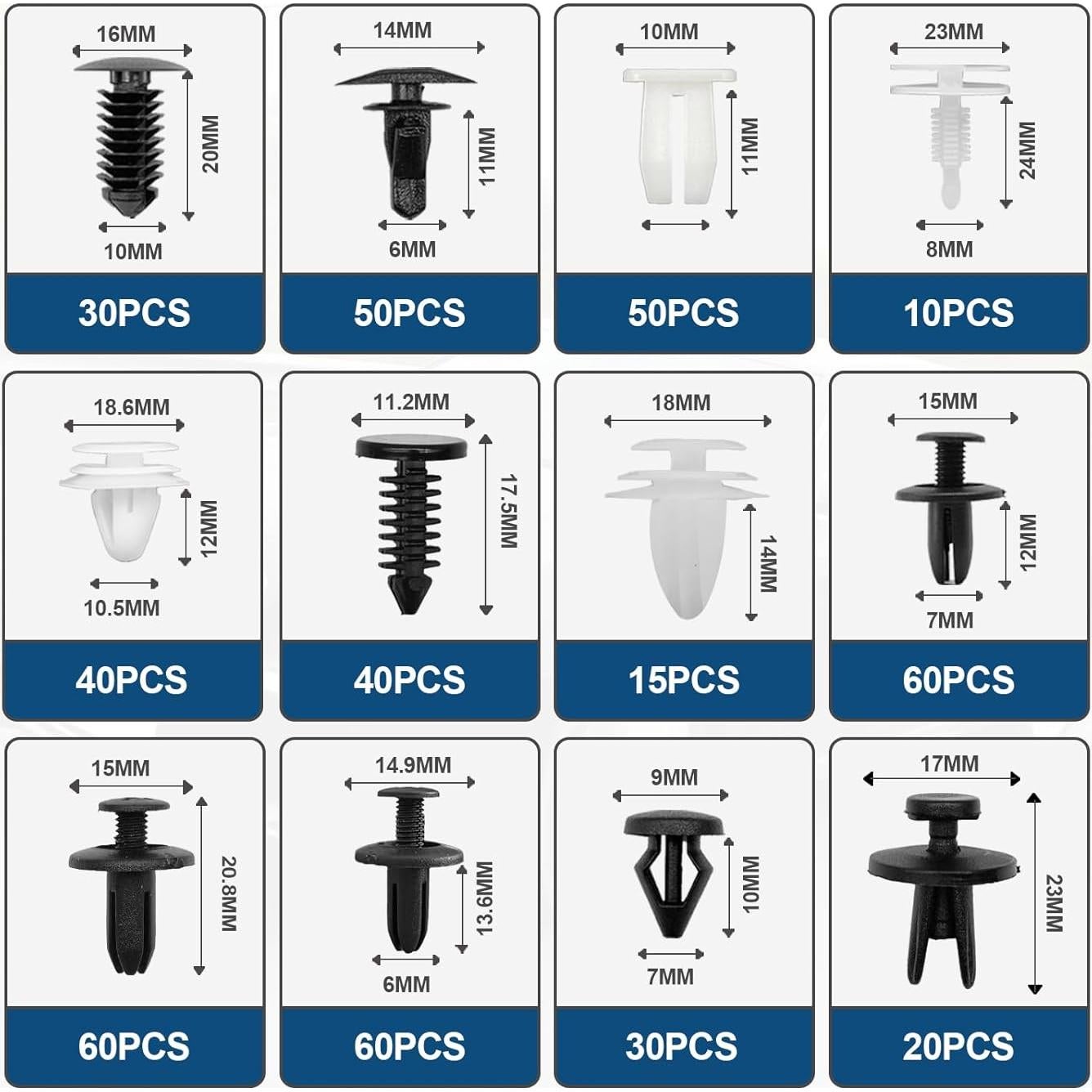 Kit de Clips de Retención para Puertas de Coche 1101 Piezas - TOPCNOEM