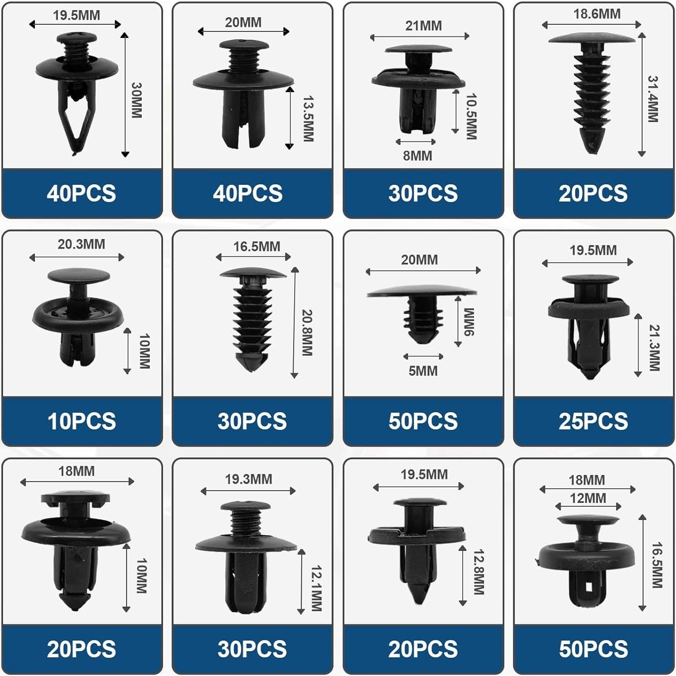 Kit de Clips de Retención para Puertas de Coche 1101 Piezas - TOPCNOEM