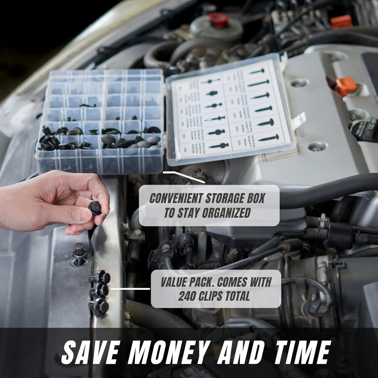 Kit de Sujetadores de Clips de Parachoques 240 Piezas Sunplustrade