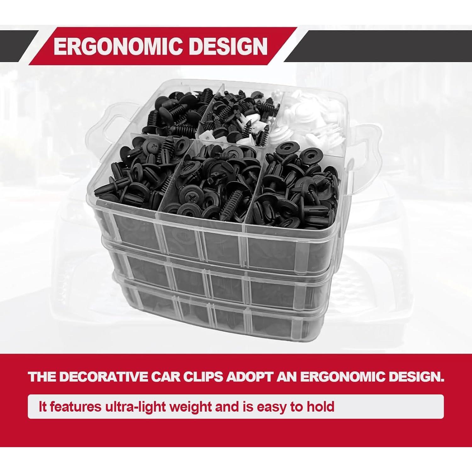 Kit 801 Clips de Retención Automotrices Vrasly 24 Tamaños