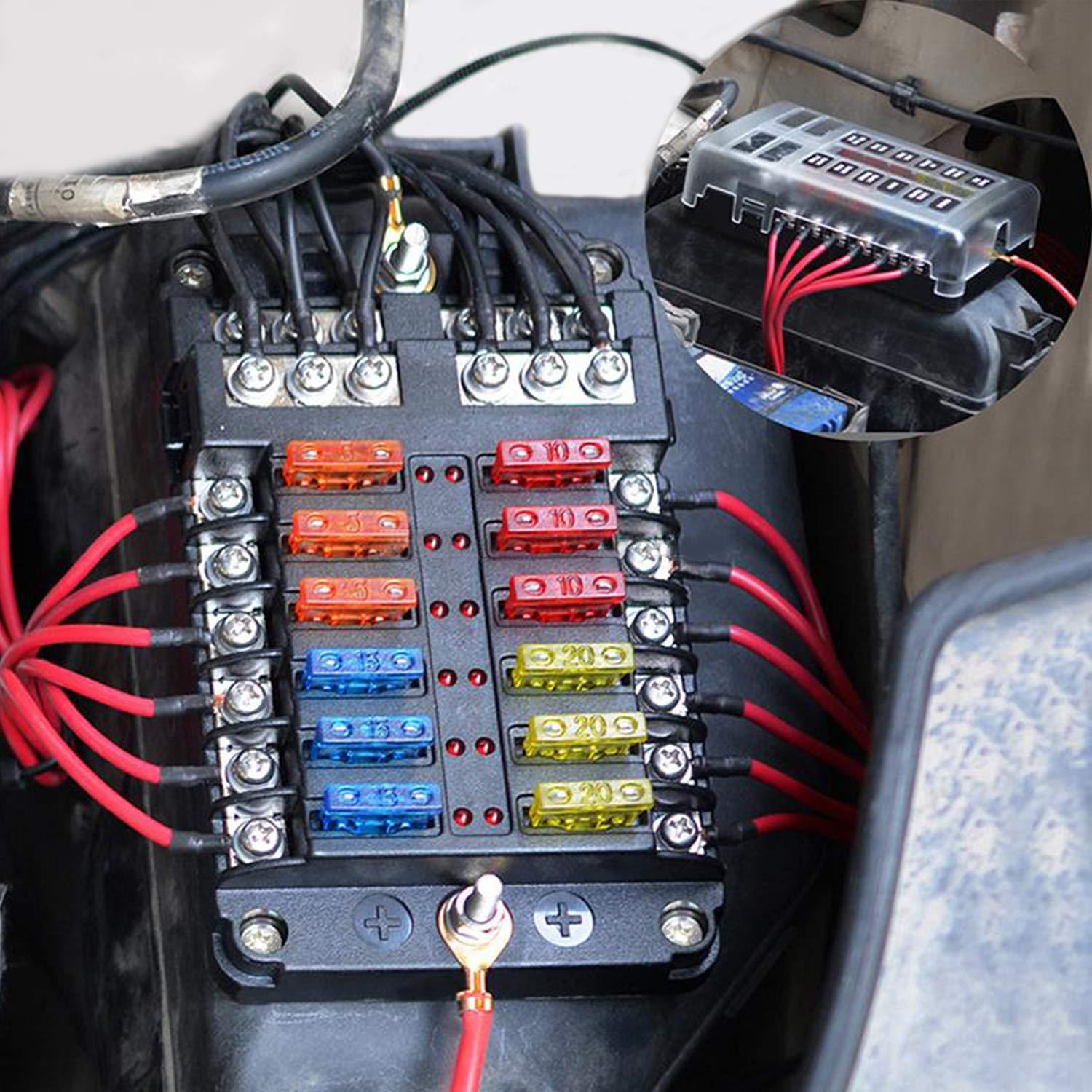 Kit de Fusibles Automotrices 140 Pcs Qizpcer Estándar y Mini