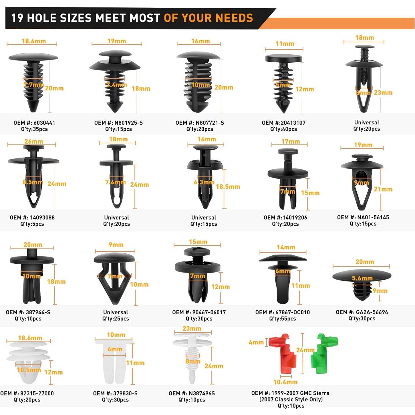 Juego de Clips de Retención GOOACC 425 Pcs + Extractor