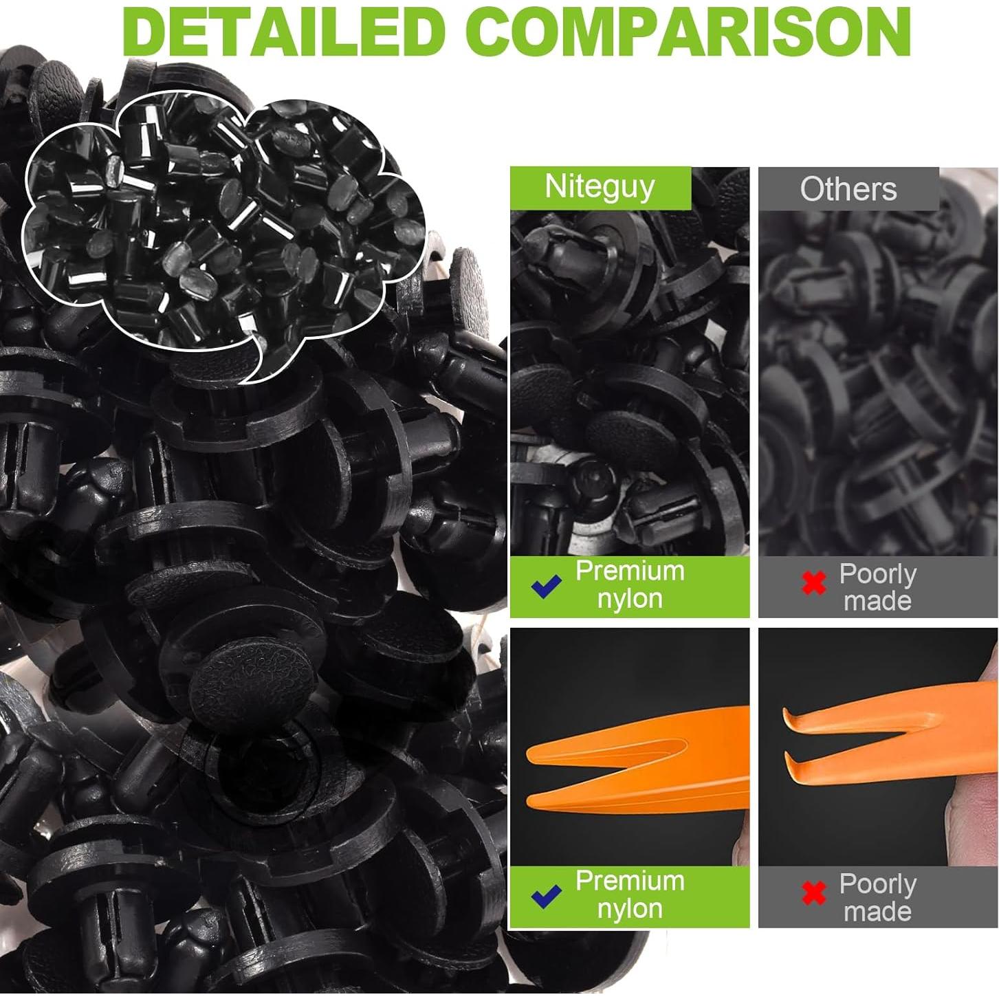 Kit de Clips Automotrices Niteguy 1970 Piezas 52 Tamaños