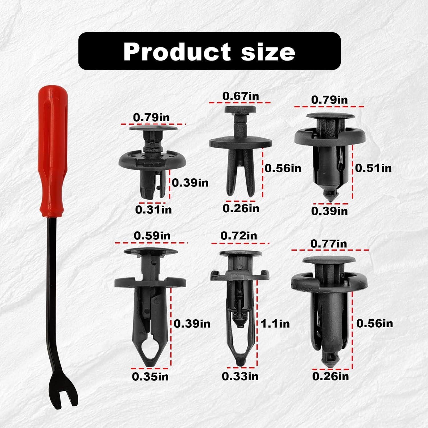 Kit 120 Clips de Retención Automotriz TOPCNOEM 6.8-10mm