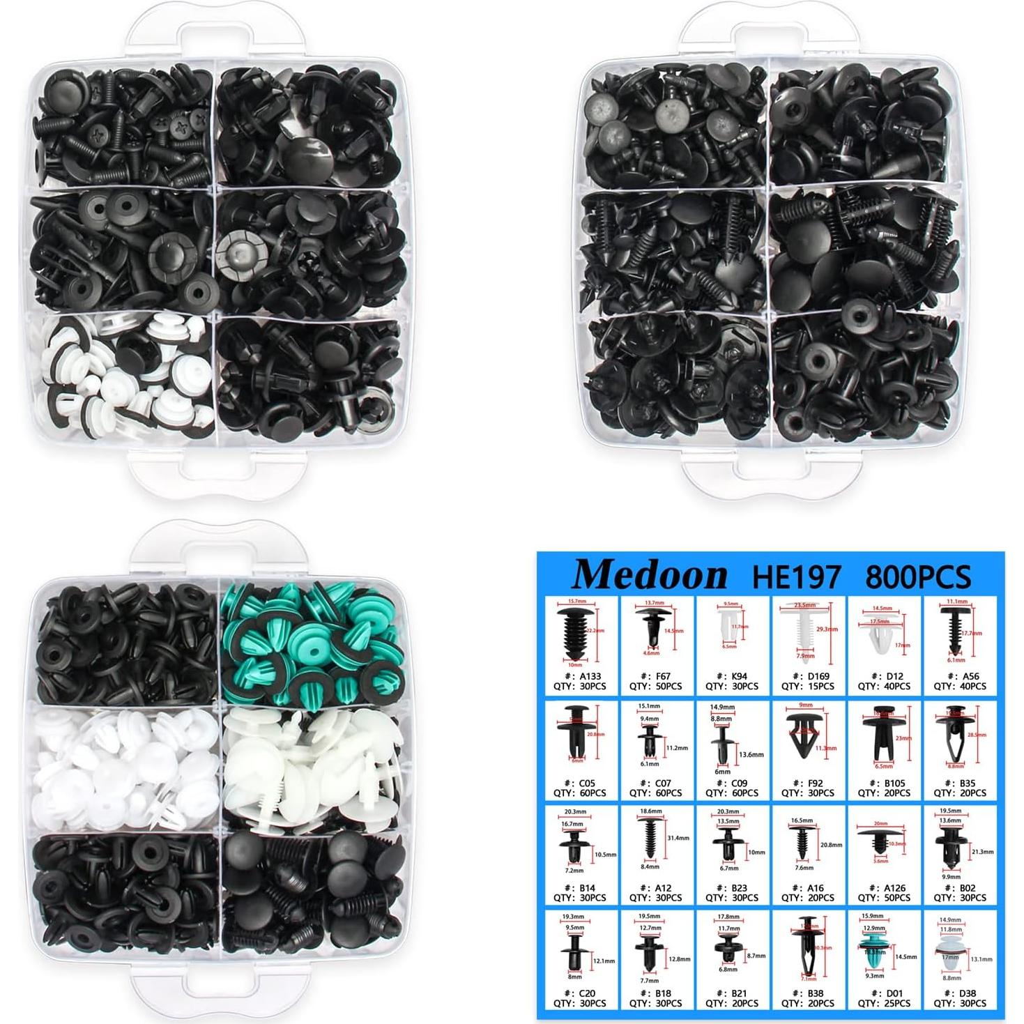 Kit de Clips de Retención para Automóviles Medoon 801 PCS