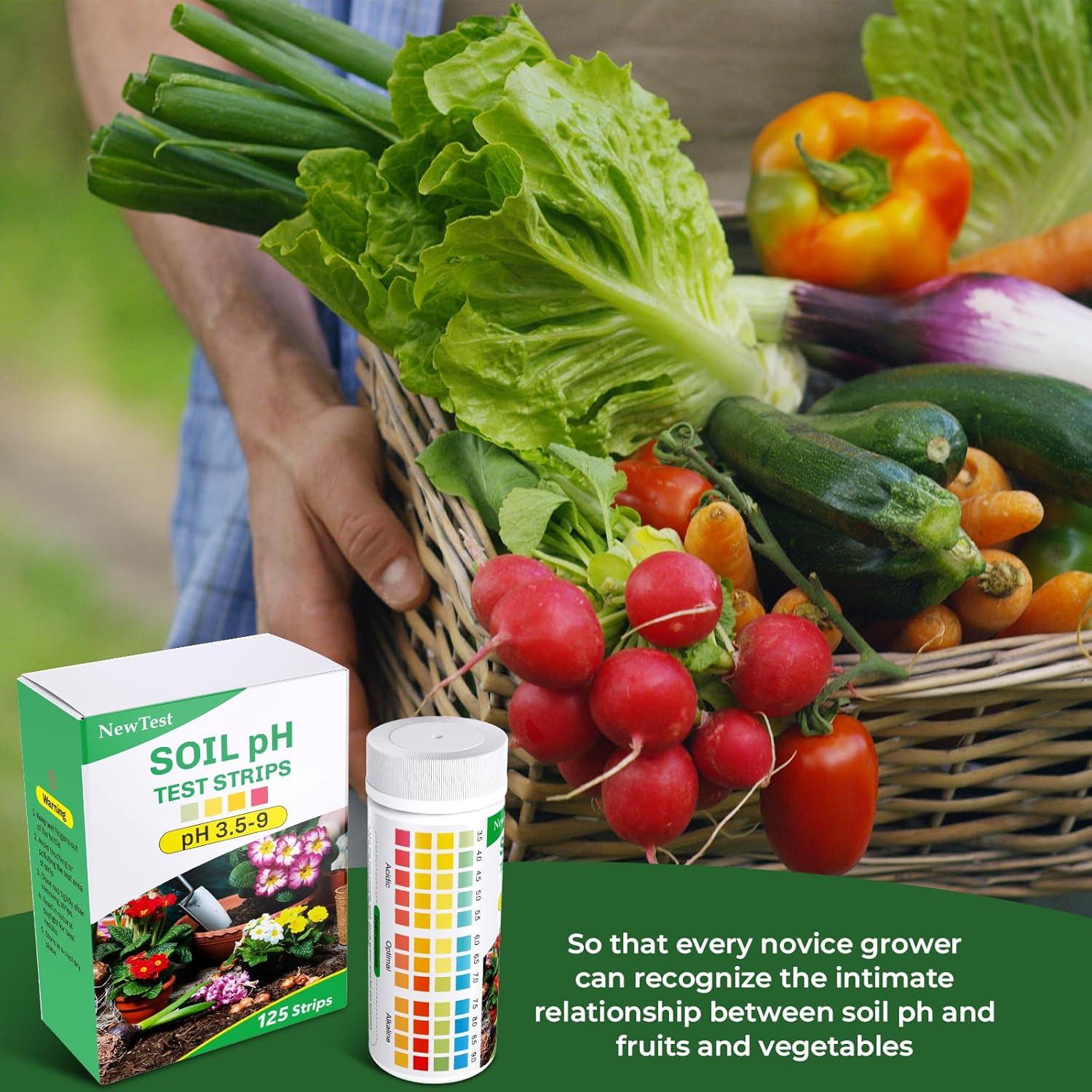 Kit de Prueba de pH del Suelo NewTest 125 Tiras y Cilindros