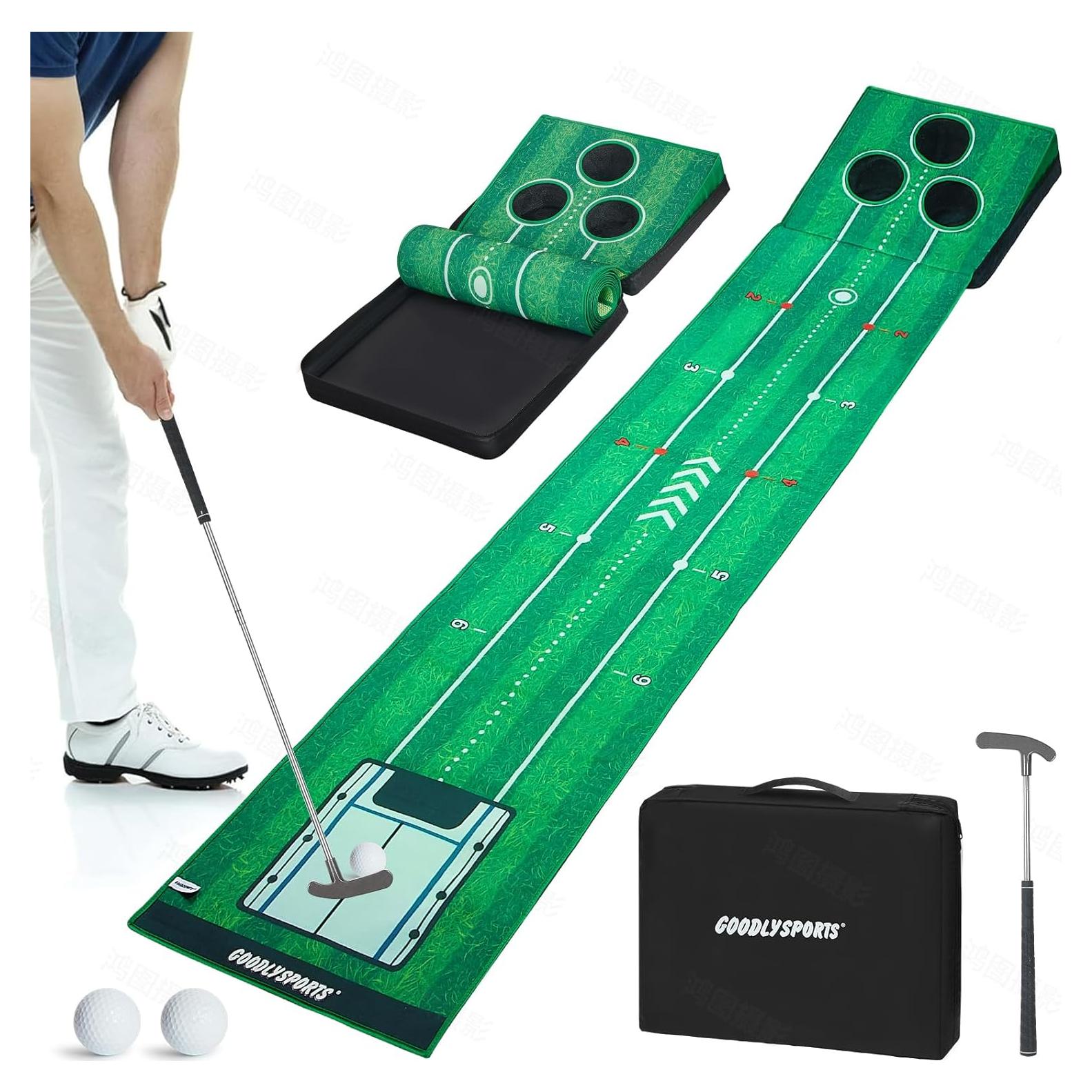Tapete de Golf Portátil GOODLYSPORTS 228,6x45,7cm con Pelotas