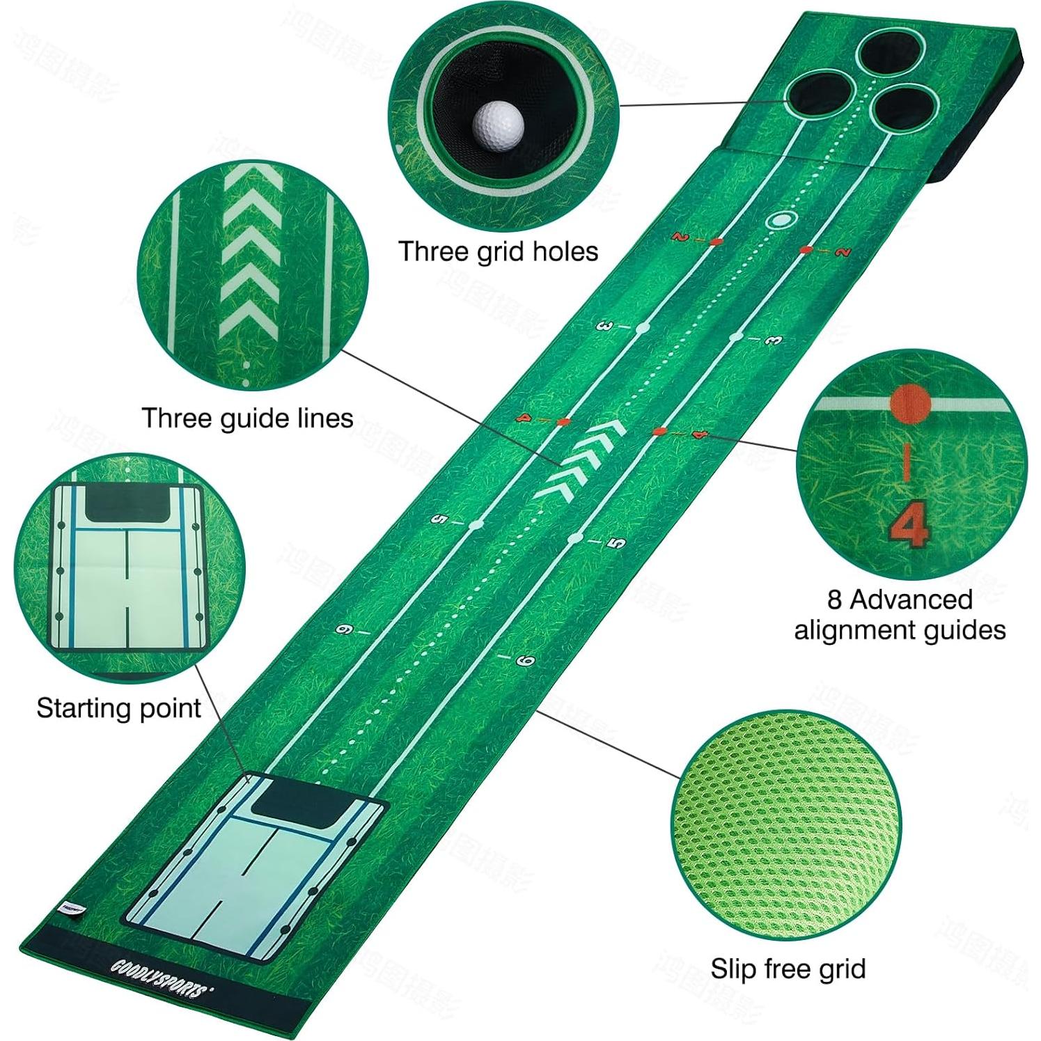 Tapete de Golf Portátil GOODLYSPORTS 228,6x45,7cm con Pelotas