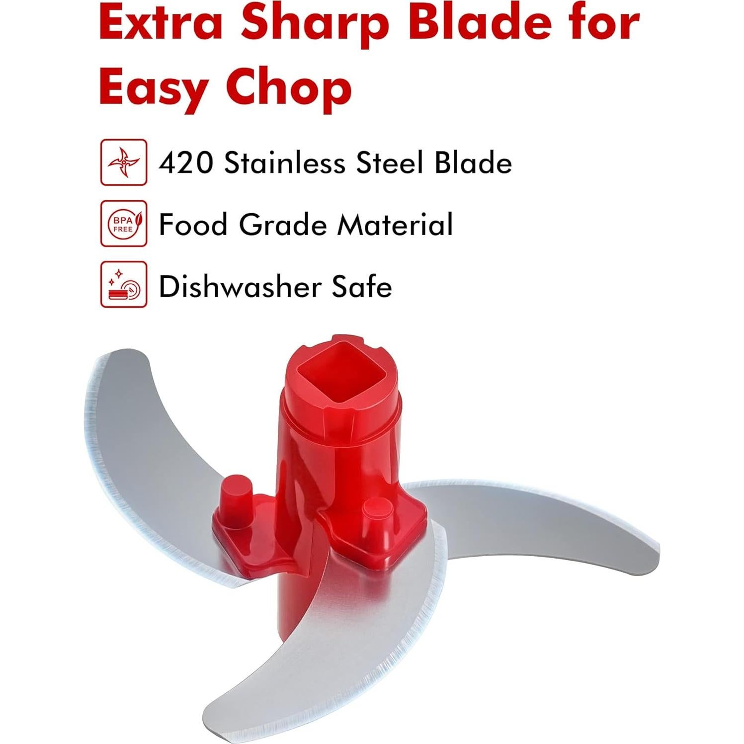 Picador de Alimentos Manual GDL-329 0.6L Acero Inoxidable